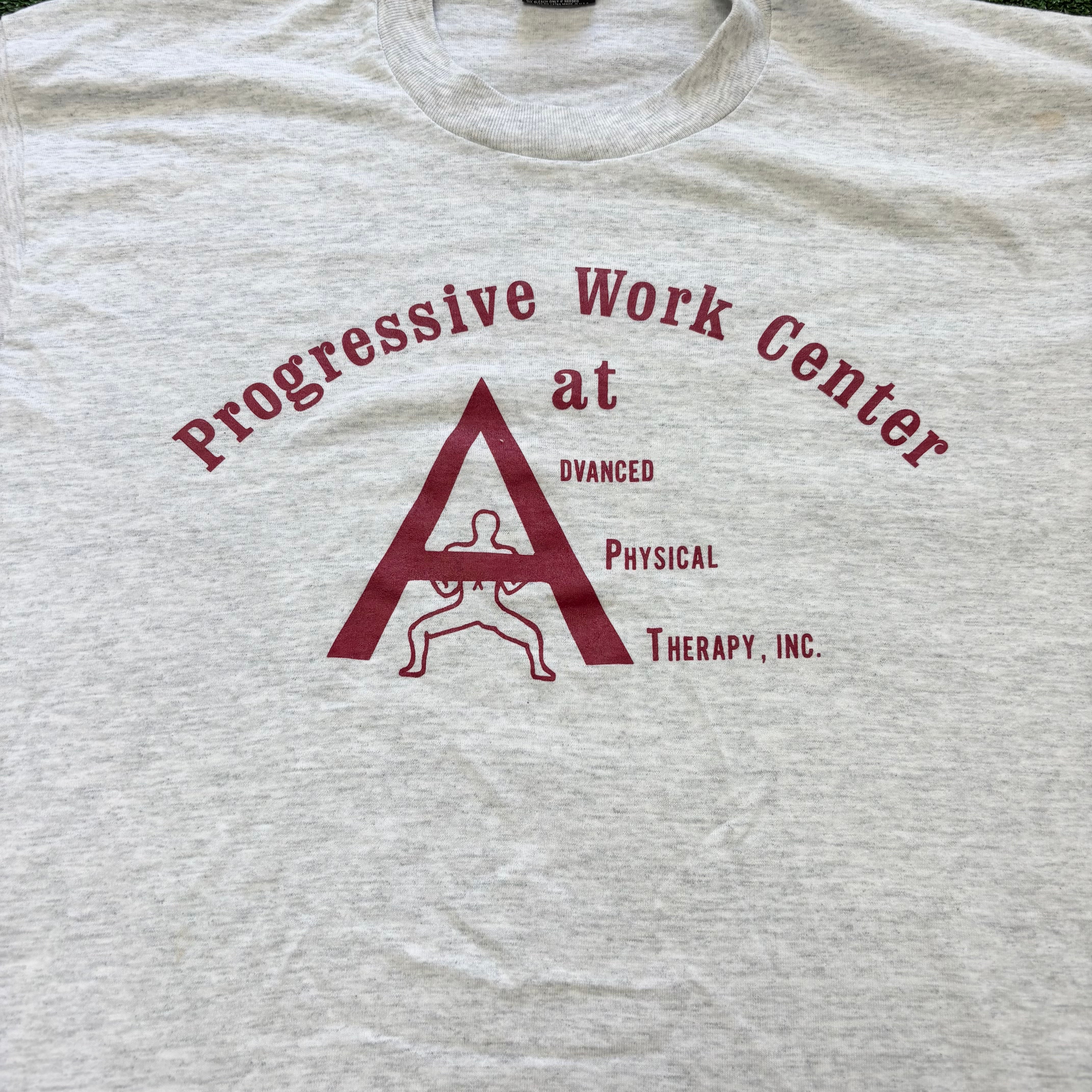 Vintage T Shirt Mens Large Grey Single Stitch Graphic Print 90s USA