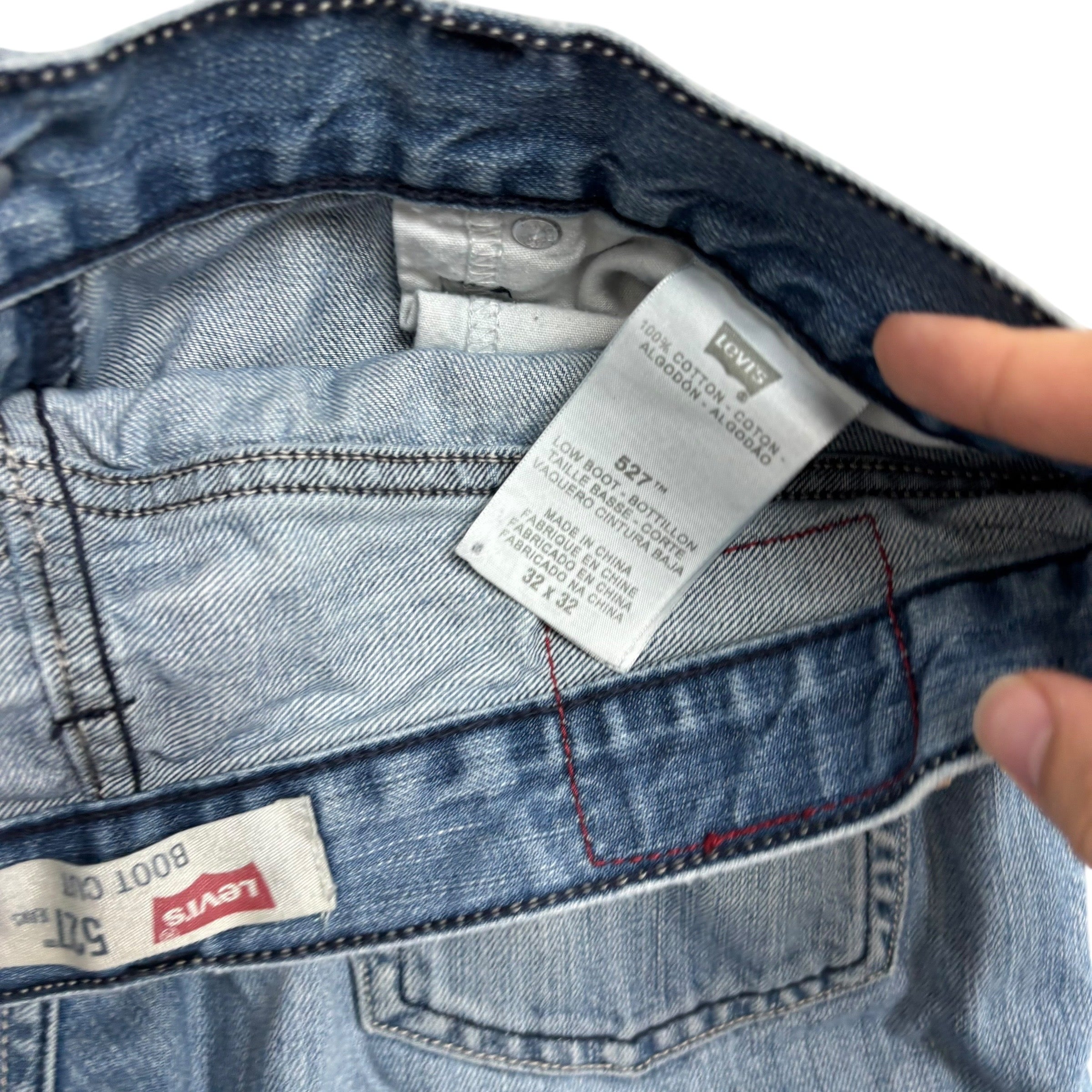 Levis 527 Jeans W32 L32 Mens Mid Blue Regular Bootcut Fit Vintage Denim (F)