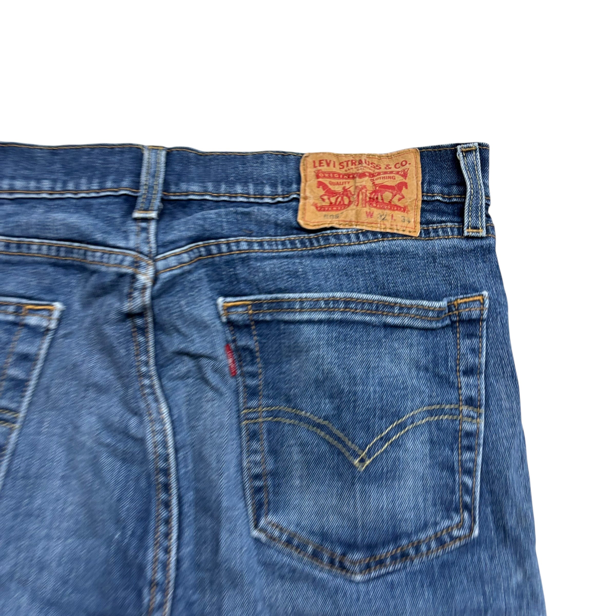 Levis 505 Jeans W31 L33 Mens Mid Blue Regular Straight Fit Stretch Denim