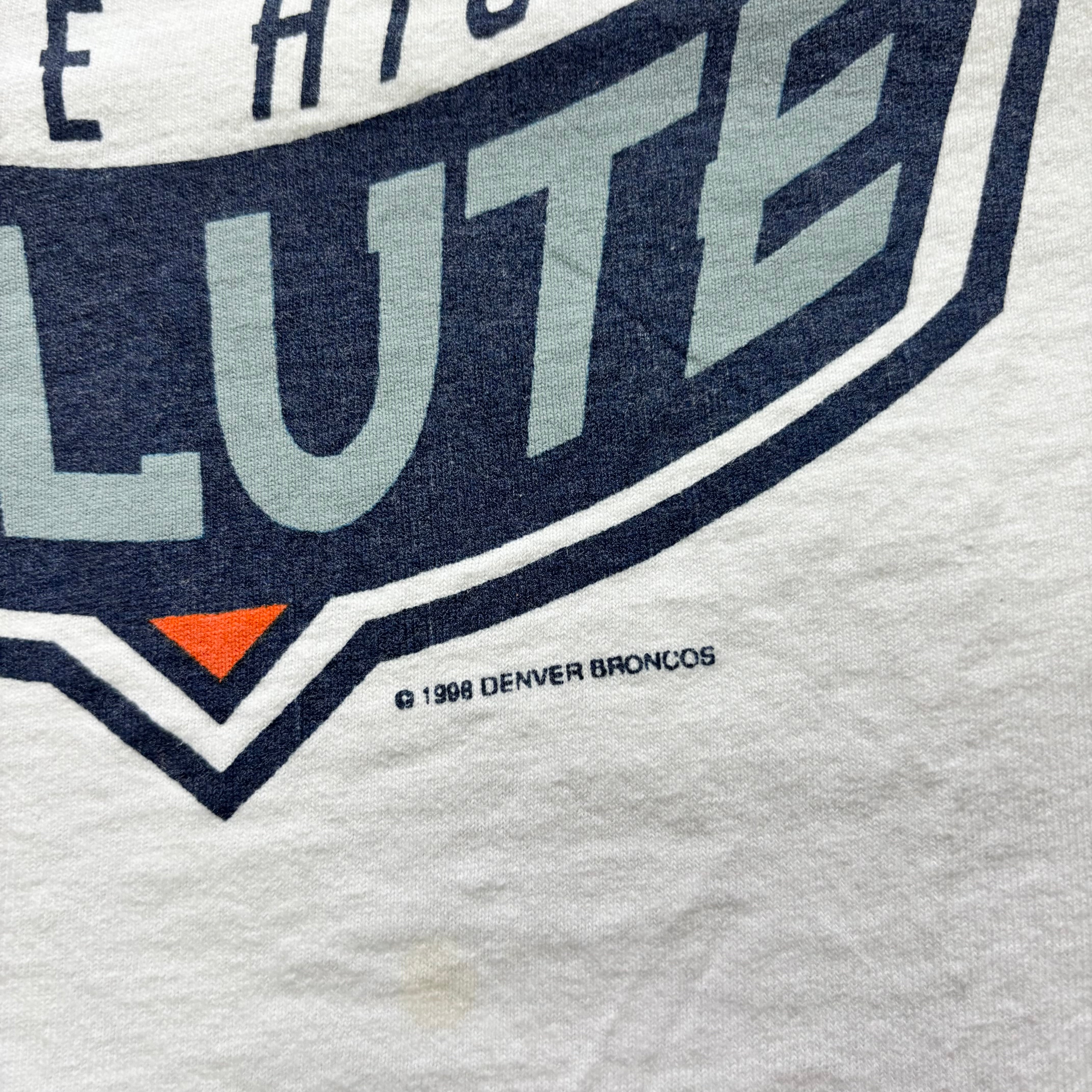 Vintage T Shirt Mens XL White Single Stitch Graphic Print 90s NFL Broncos