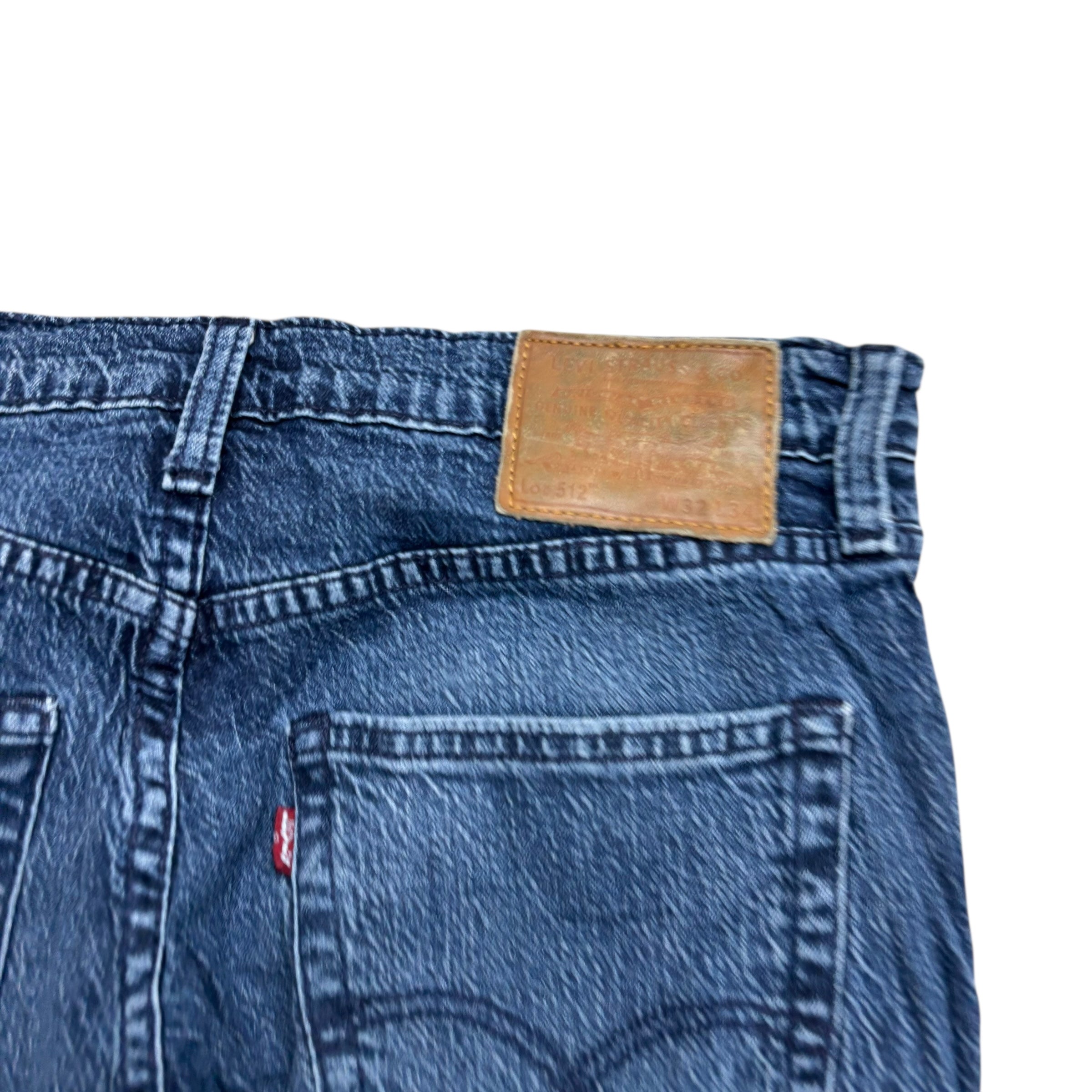 Levis 512 Jeans W32 L33 Mens Navy Blue Slim Tapered Fit Stretch Denim