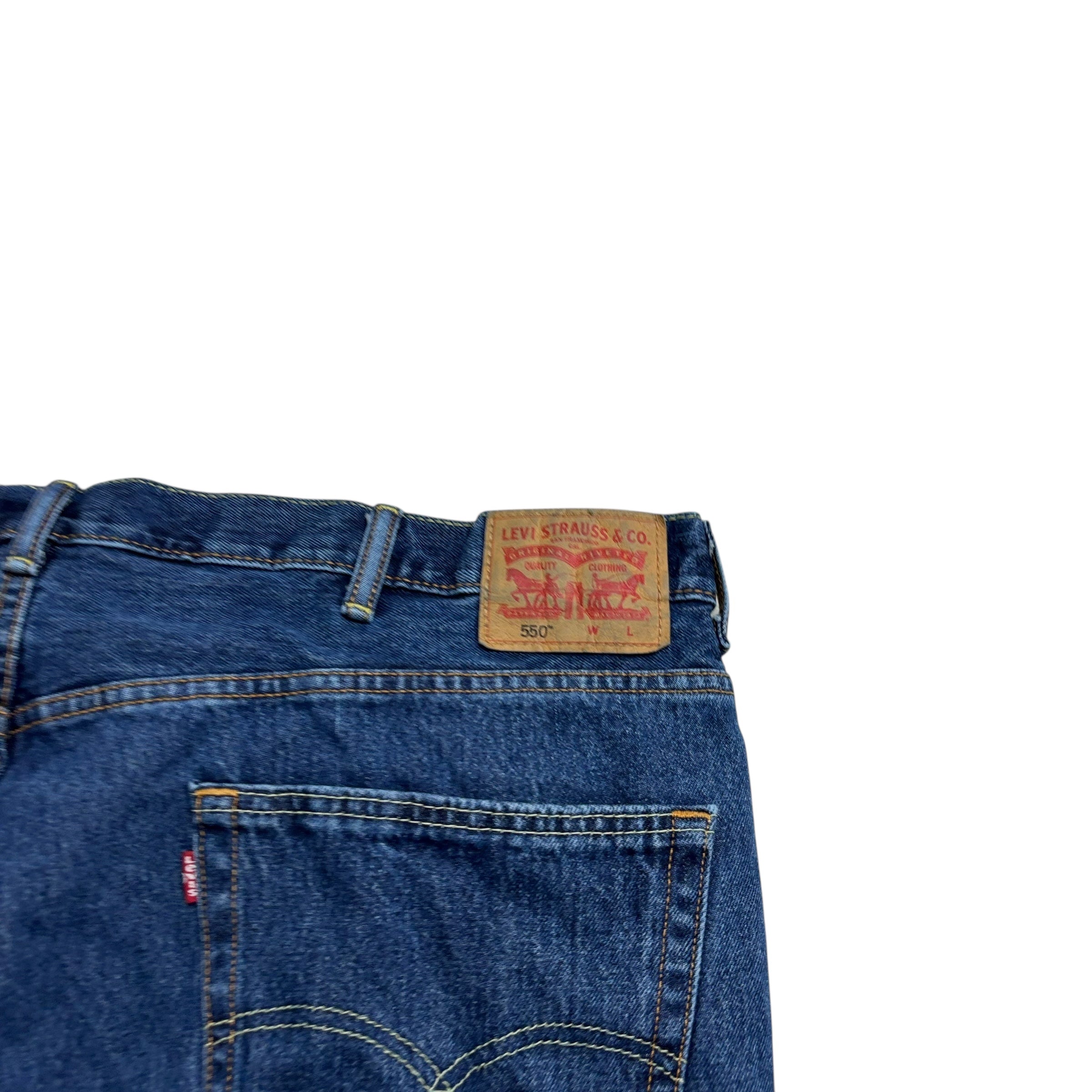 Levis 550 Jeans W46 L32 Mens Mid Blue Baggy Relaxed Straight Fit Denim (E)