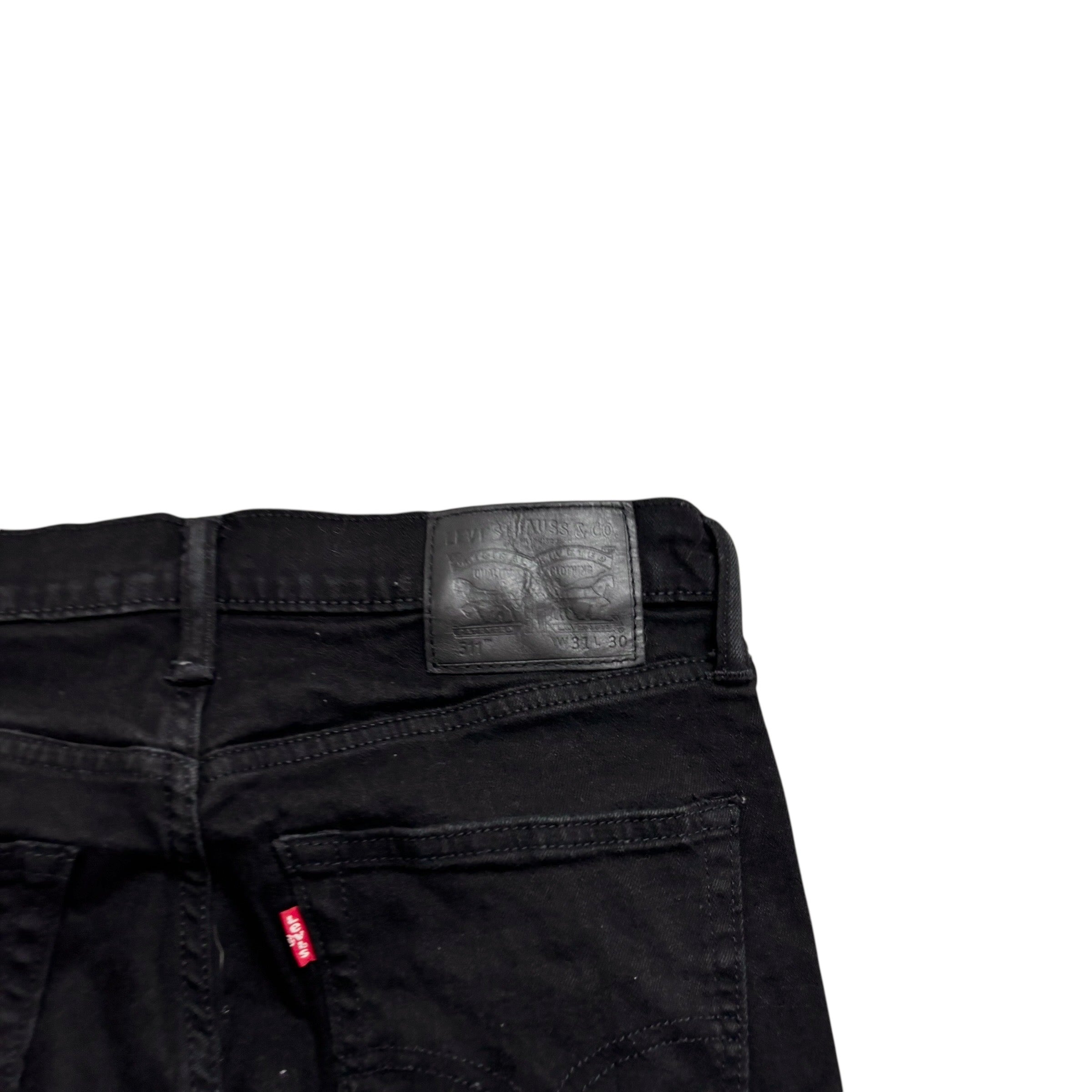 Levis 511 Jeans W30 L30 Mens Black Slim Fit Stretch Denim (E)