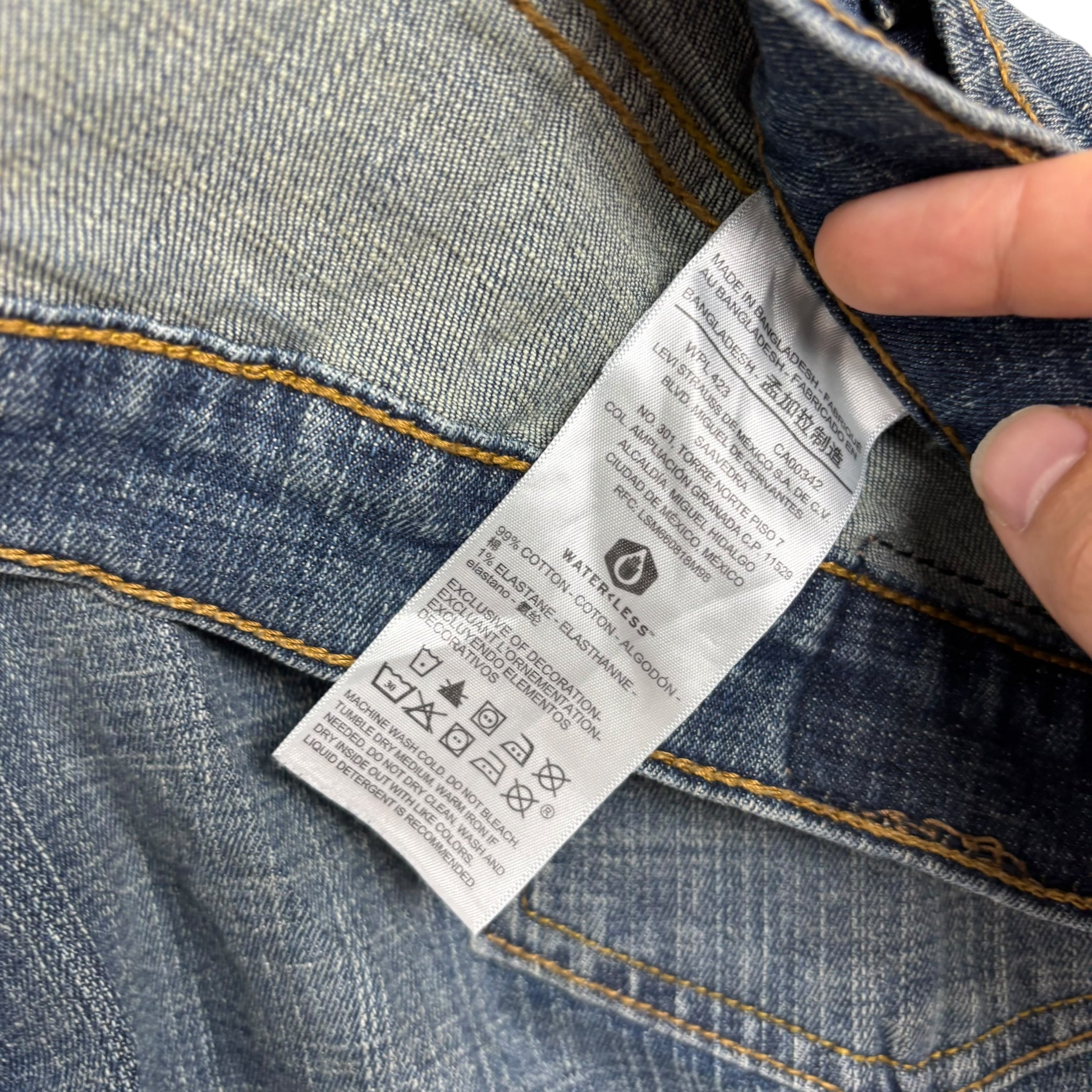 Levis Denizen Jeans W36 L30 Mens Mid Blue Relaxed Baggy Fit Stretch Denim