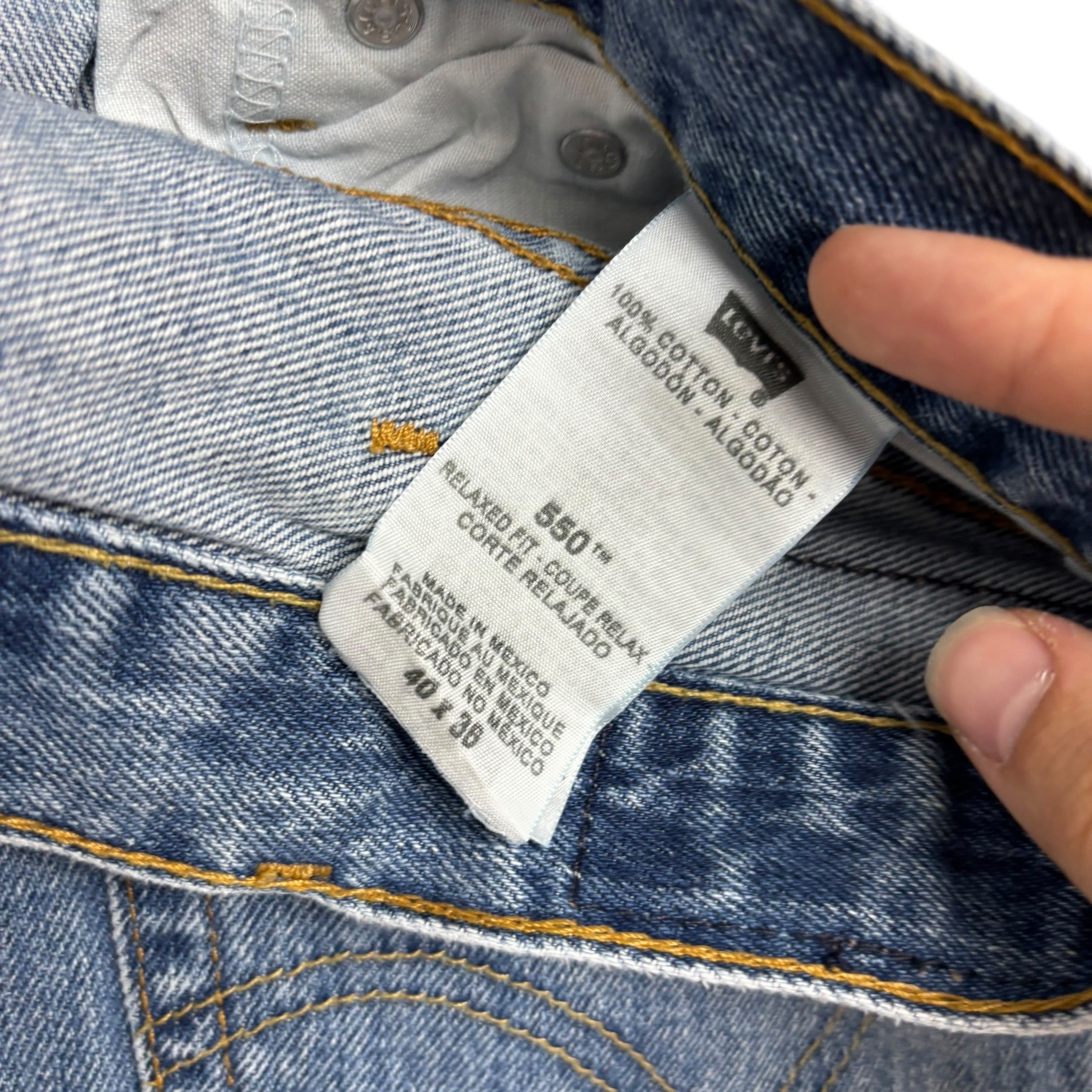 Levis 550 Jeans W40 L36 Mens Mid Blue Baggy Relaxed Straight Vintage Denim (E)