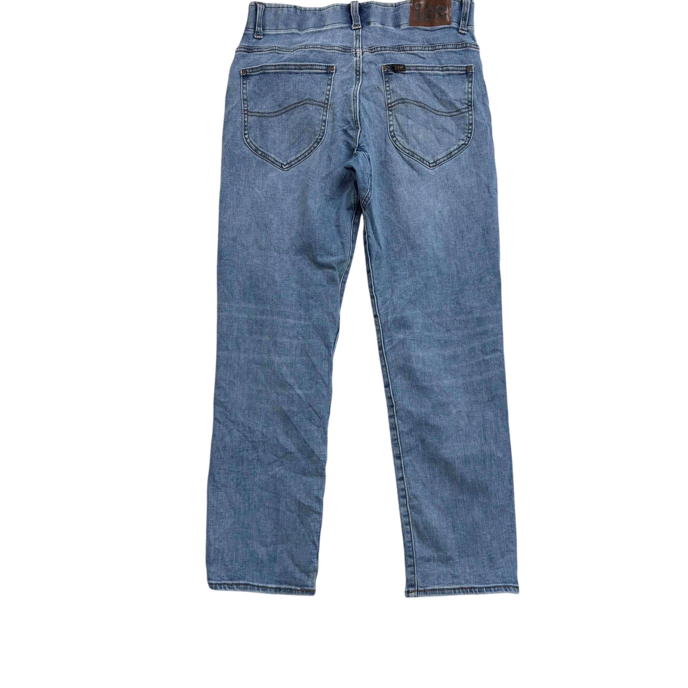 Lee Jeans W32 L30 Mens Light Blue Regular Tapered Fit Stretch Denim (E)