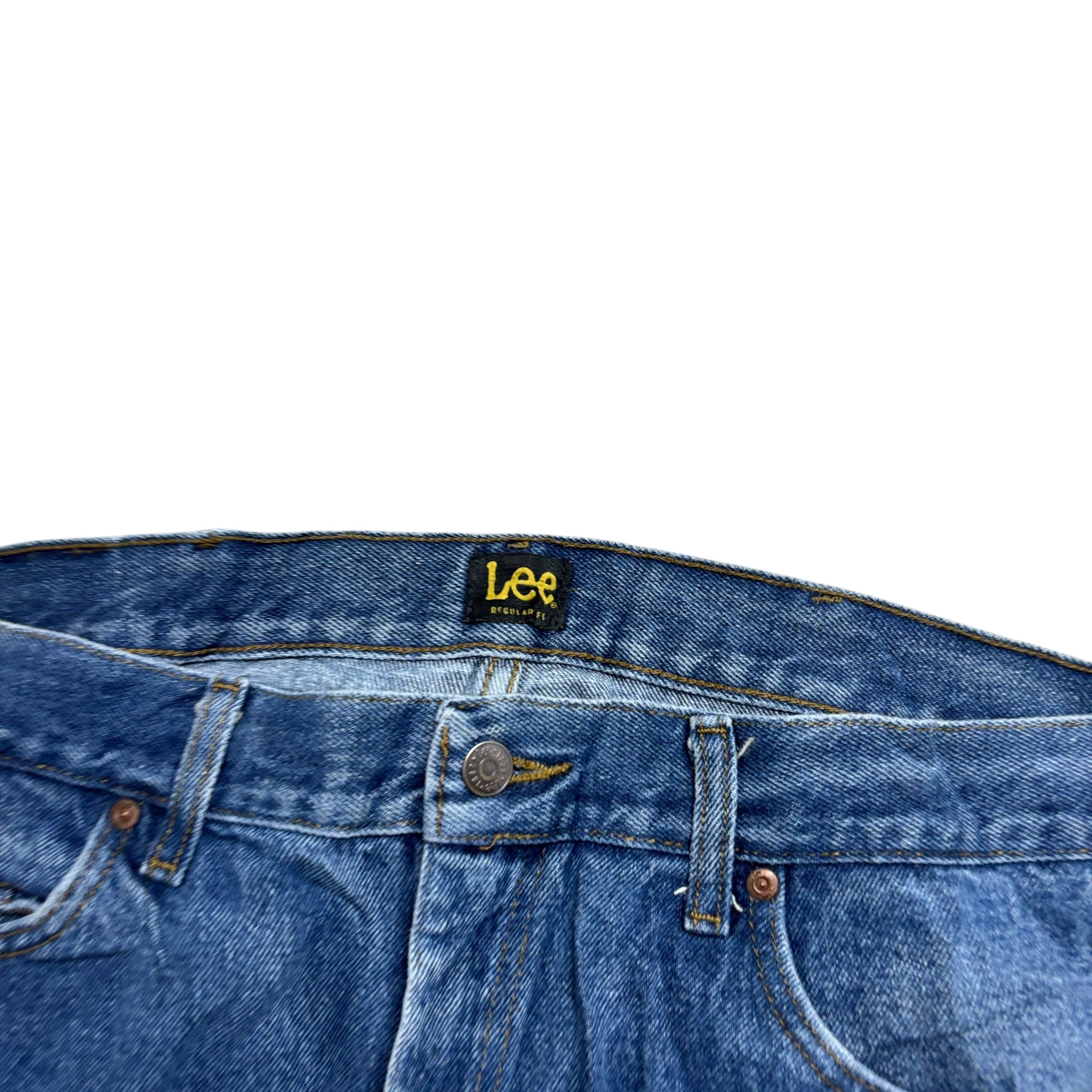 Lee Jeans W40 L30 Mens Mid Blue Regular Straight Fit Denim (E)