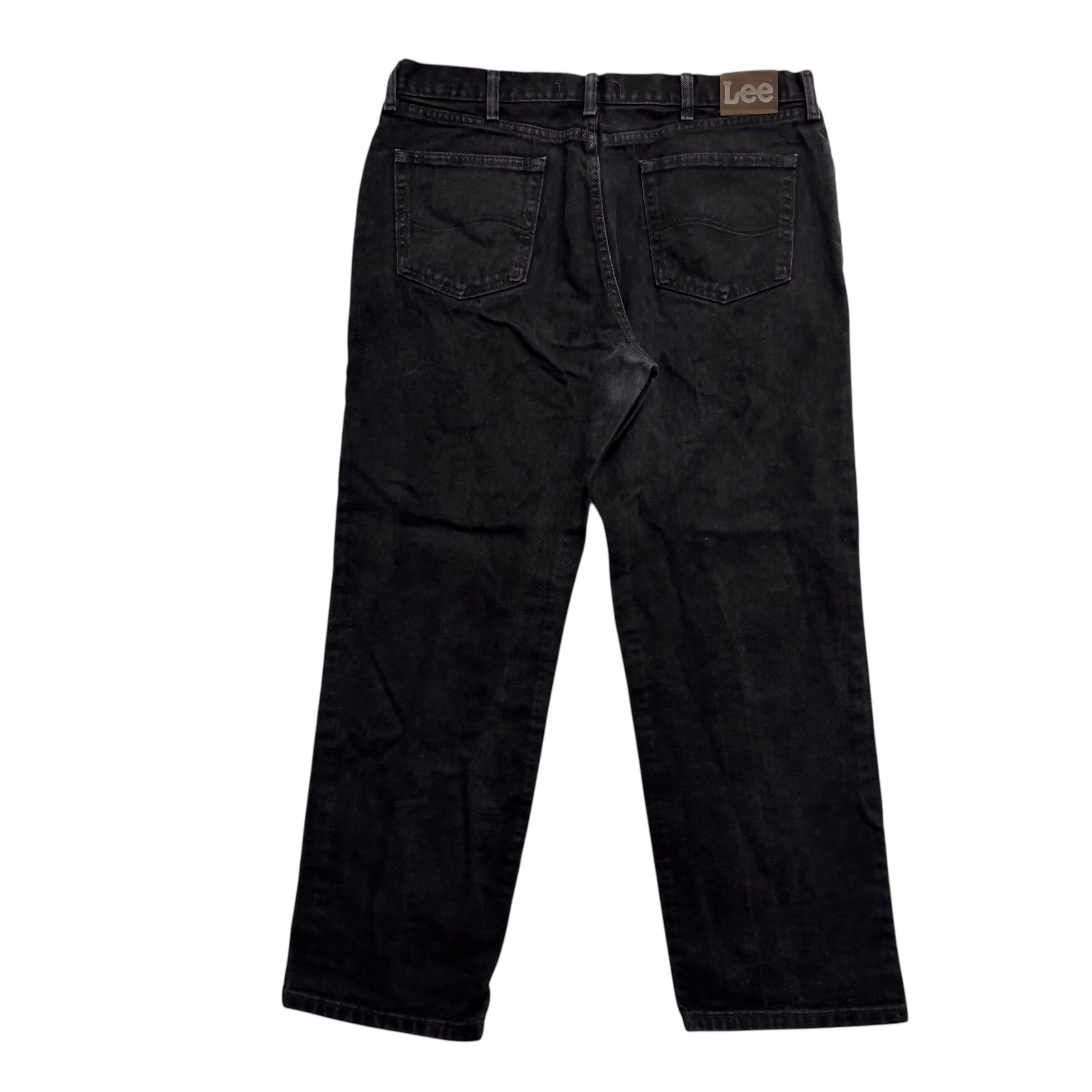 Lee Jeans W38 L30 Mens Black Relaxed Straight Fit Vintage Denim