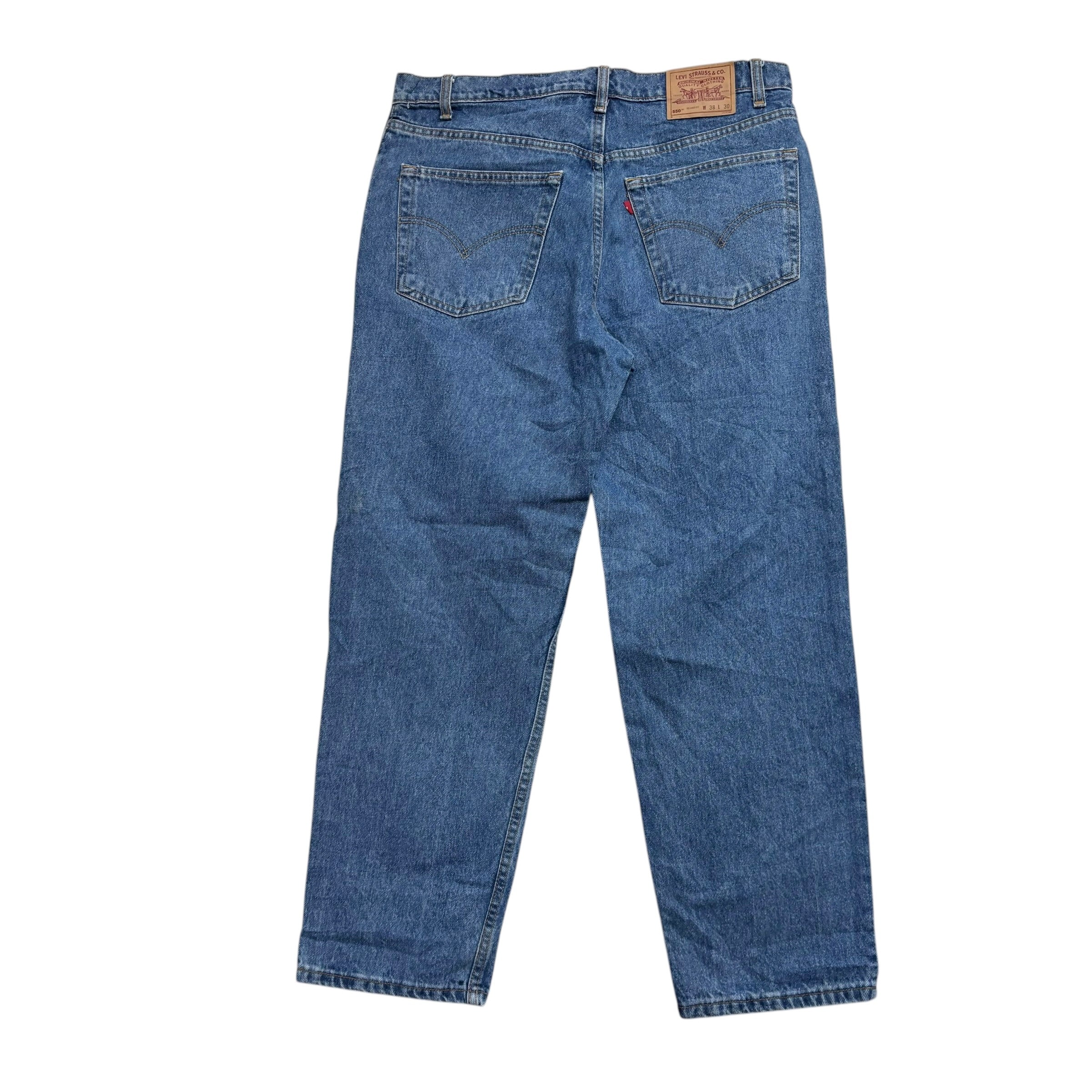 Levis 550 Jeans W38 L30 Mens Mid Blue Baggy Relaxed Straight Fit Vintage (E)