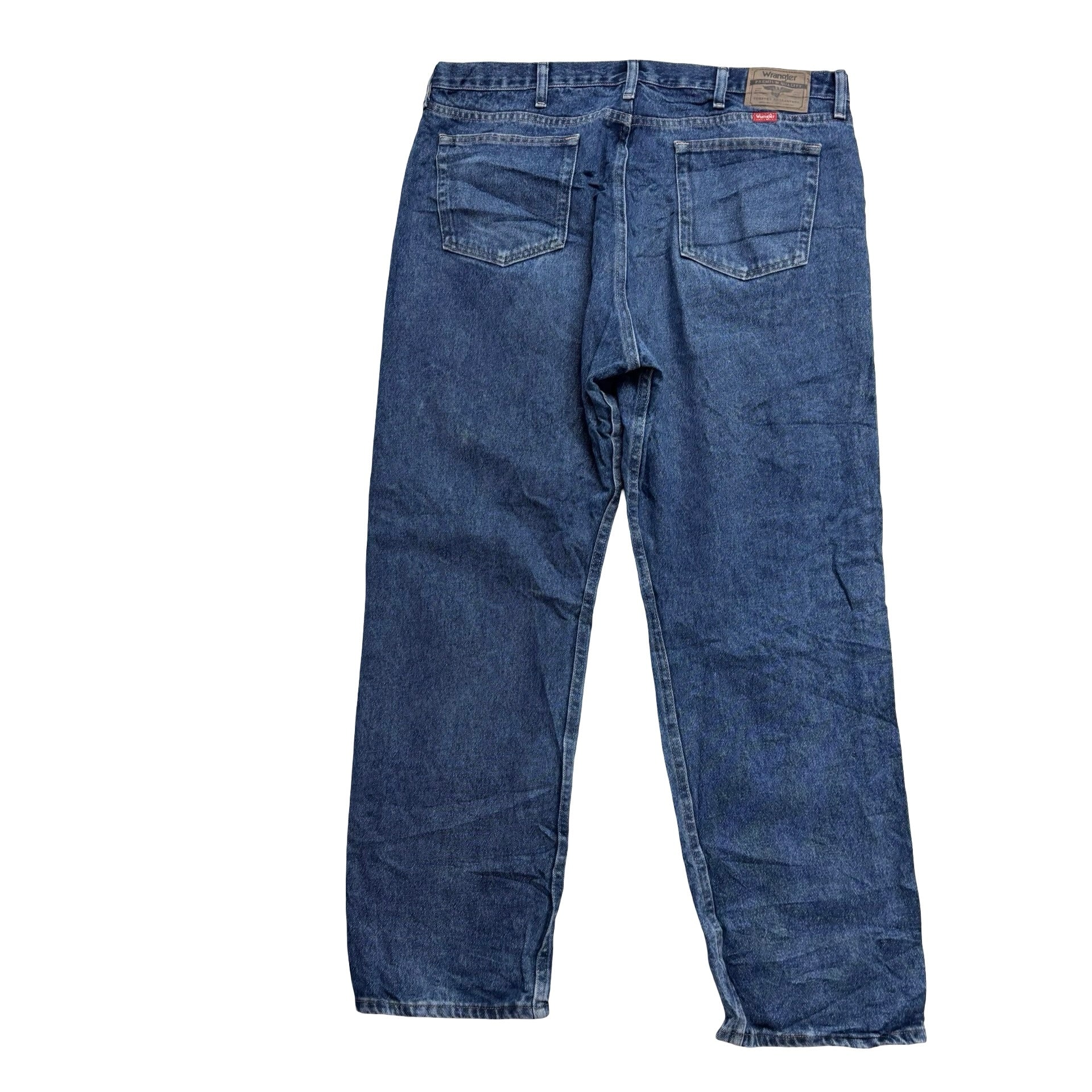 Wrangler Jeans W40 L32 Mens Mid Blue Relaxed Straight Fit Denim (E)