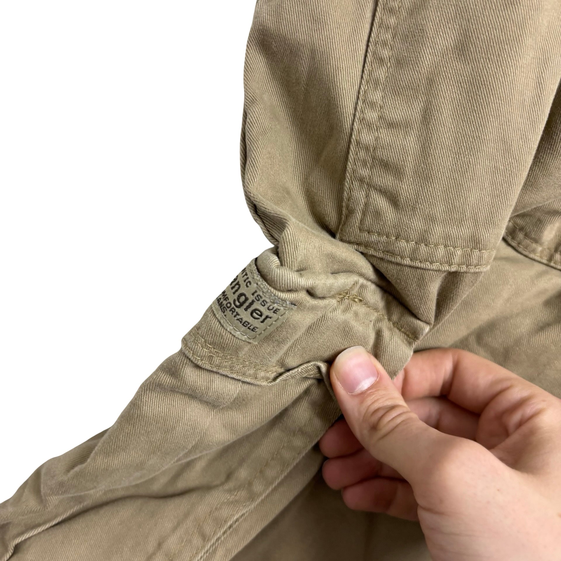 Wrangler Cargo Trousers W38 L34 Mens Beige Baggy Relaxed Fit