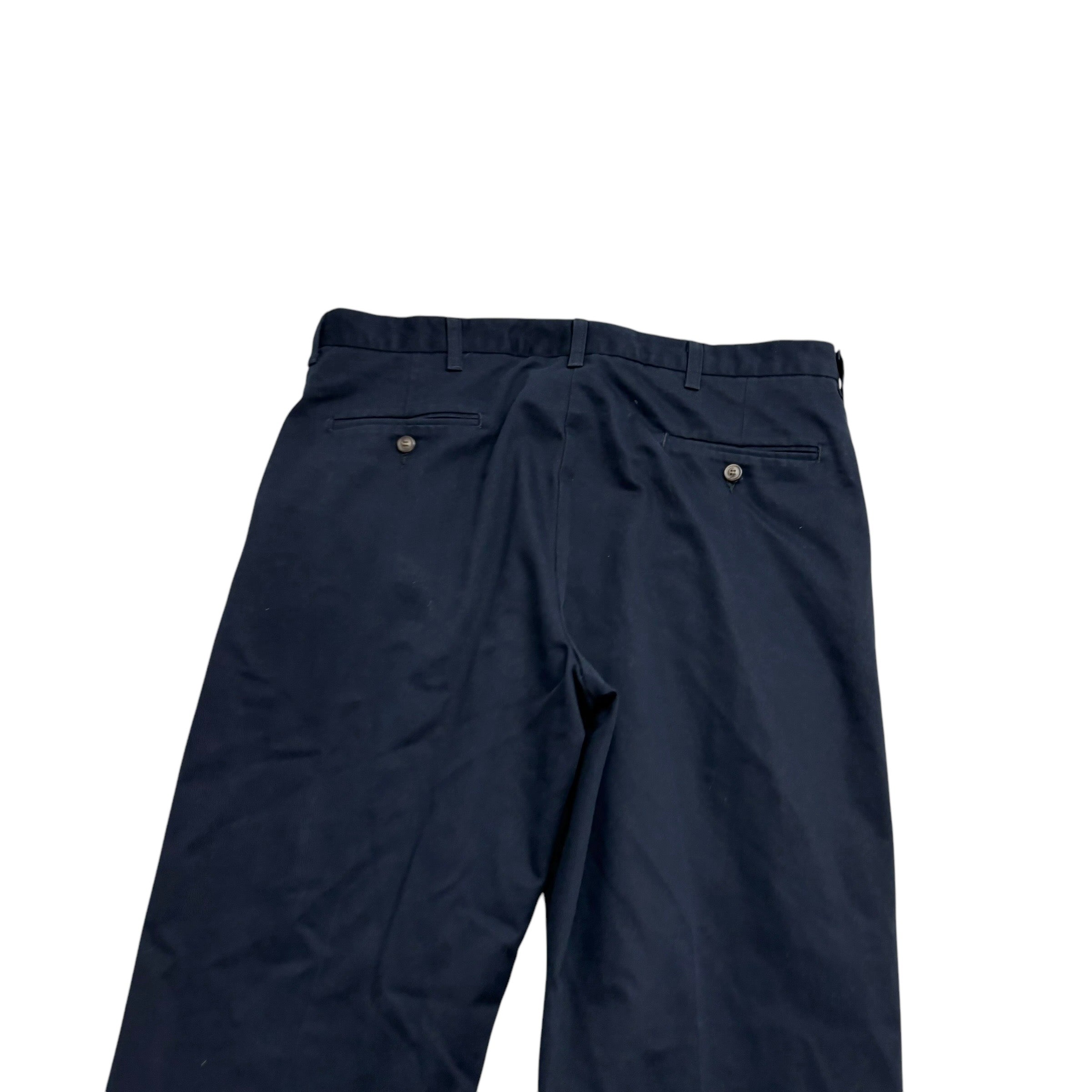 Lee Pleated Trousers W38 L29 Mens Navy Blue Relaxed Fit Pants (E)
