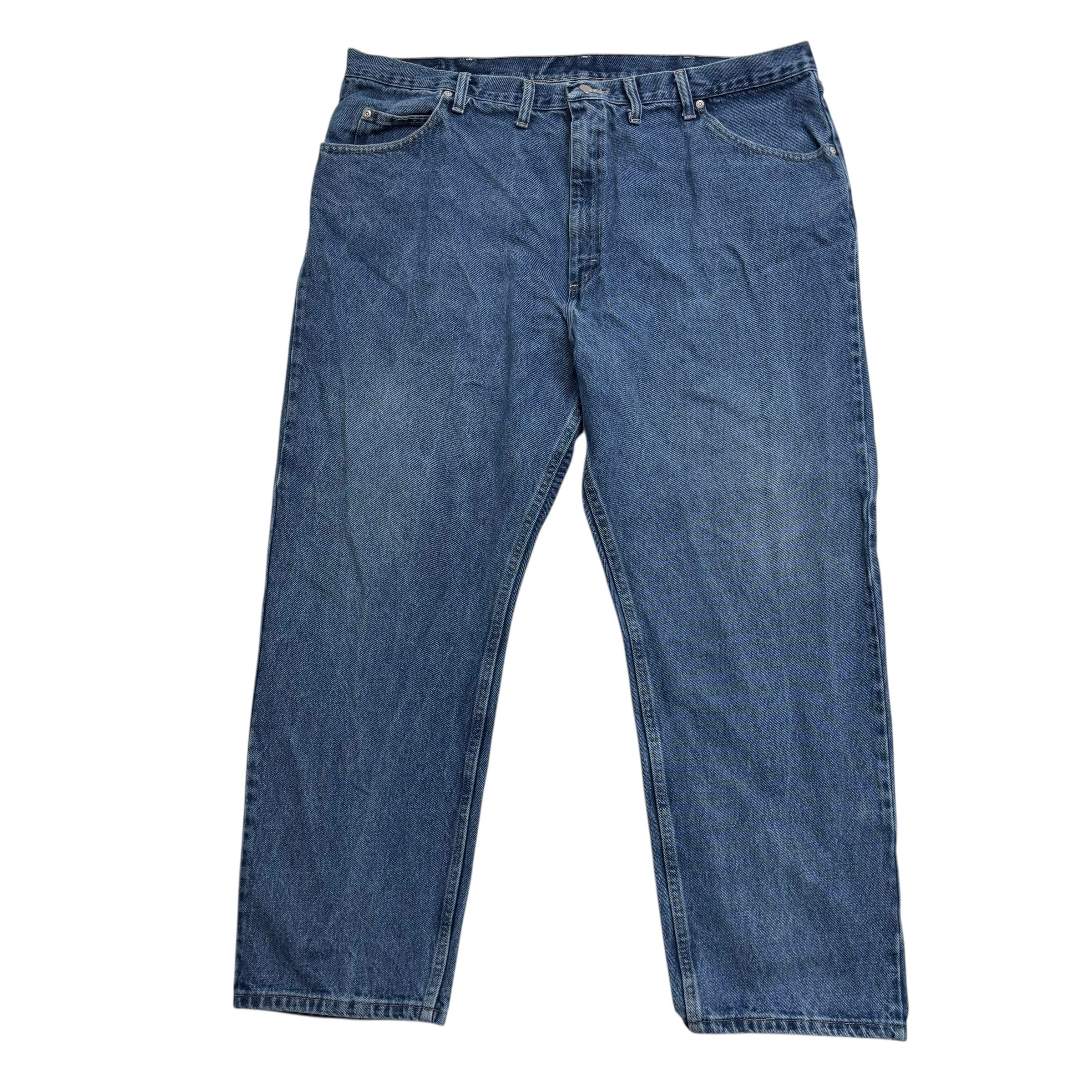 Wrangler Jeans W44 L30 Mens Mid Blue Relaxed Straight Fit Baggy Denim (E)