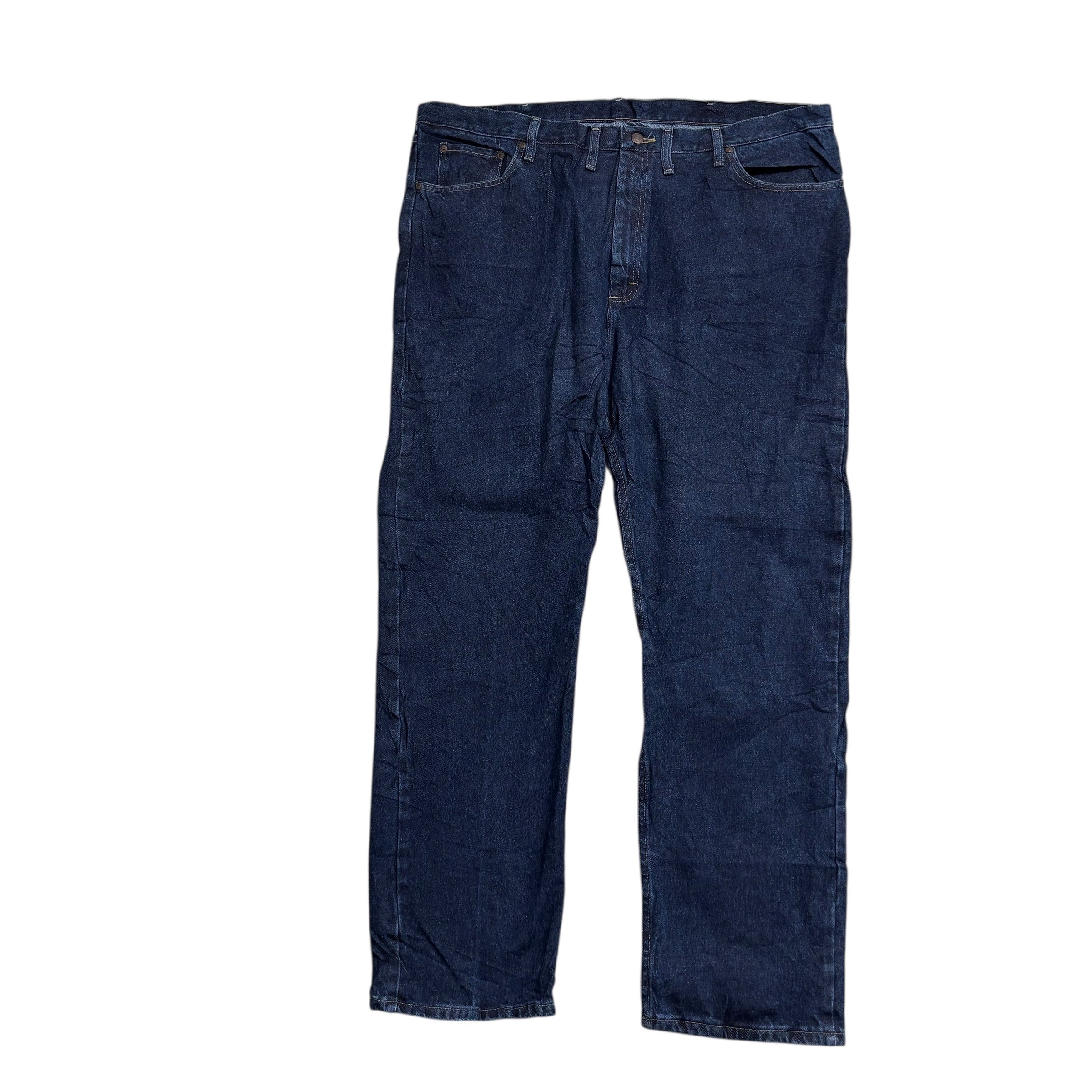 Wrangler Jeans W44 L32 Mens Dark Blue Regular Straight Fit Denim (E)
