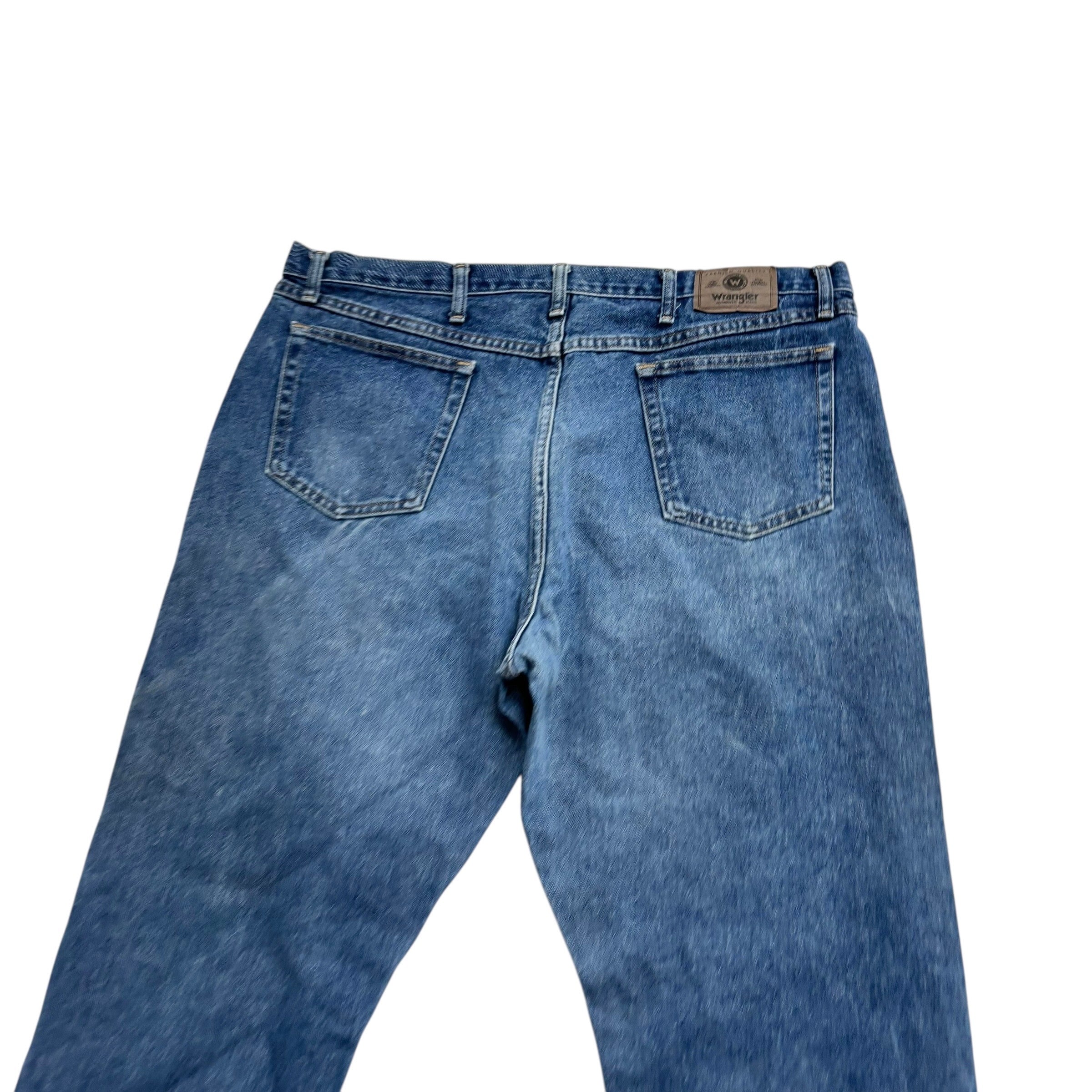 Wrangler Jeans W42 L30 Mens Mid Blue Baggy Relaxed Straight Fit Vintage Denim