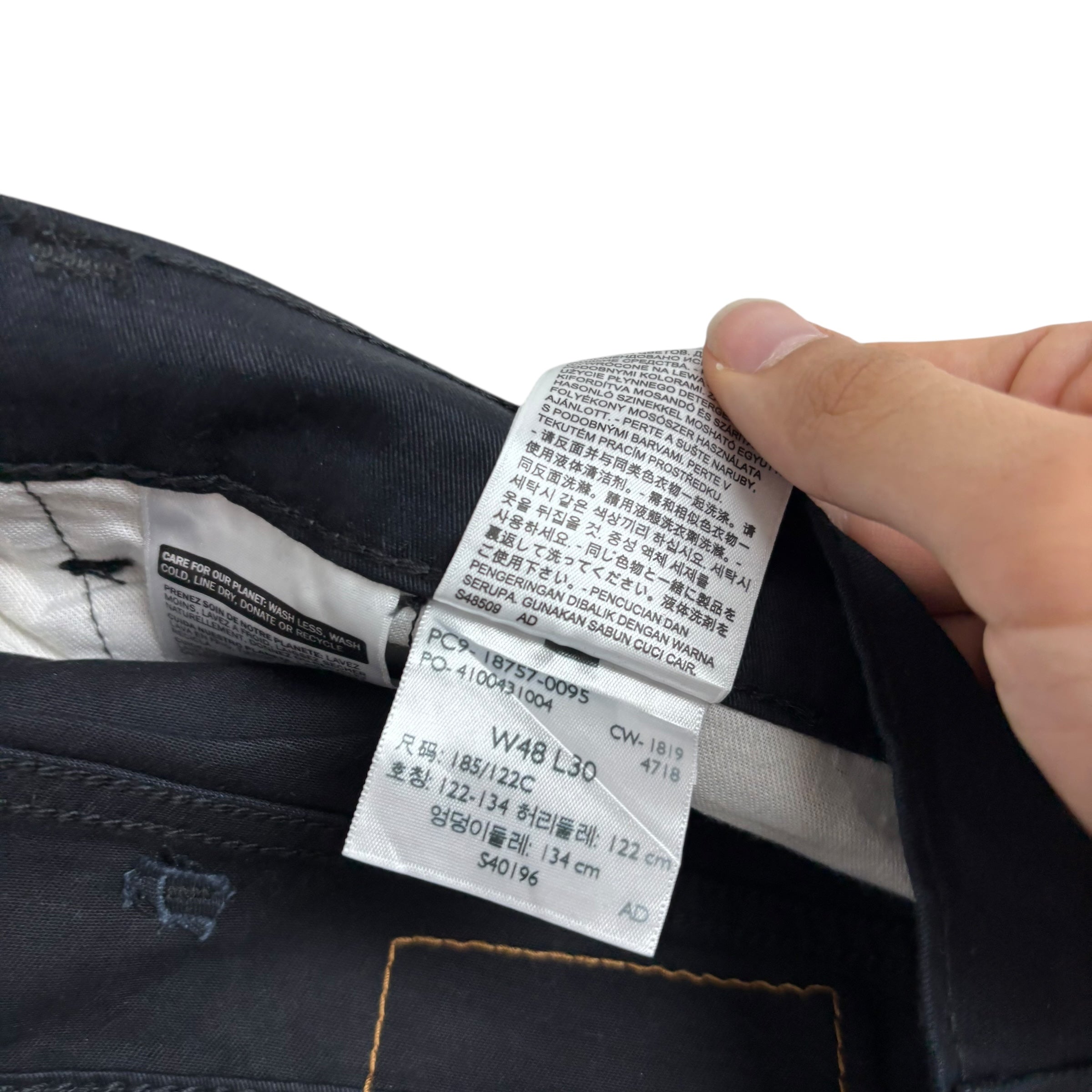 Levis 541 Trousers W48 L30 Mens Black Athletic Tapered Fit Stretch Pants (E)