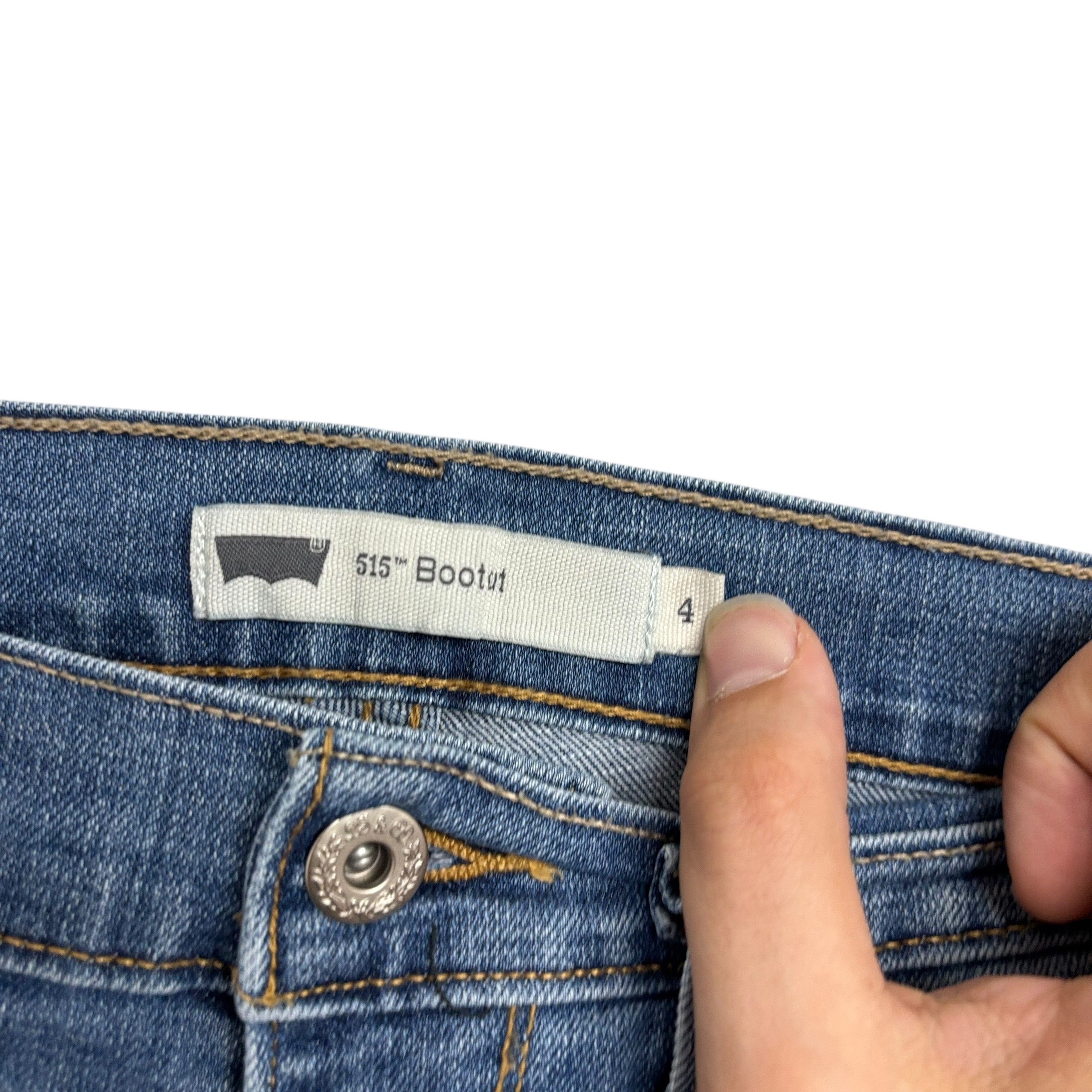 Levis 515 Jeans W26 L31 Womens Bootcut Mid Blue Stretch Denim