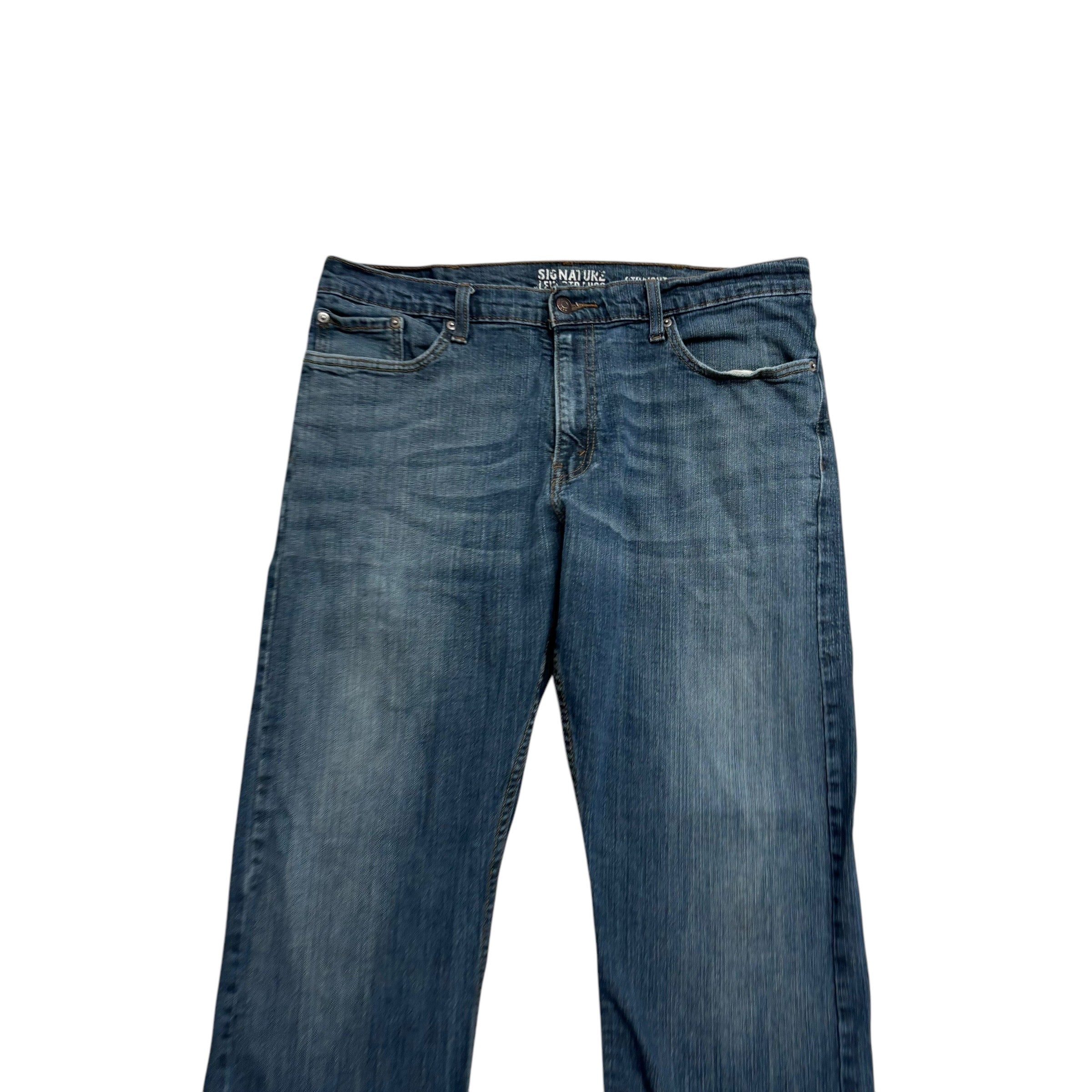 Levis Signature Jeans W36 L29 Mens Dark Blue Regular Straight Fit Stretch Denim