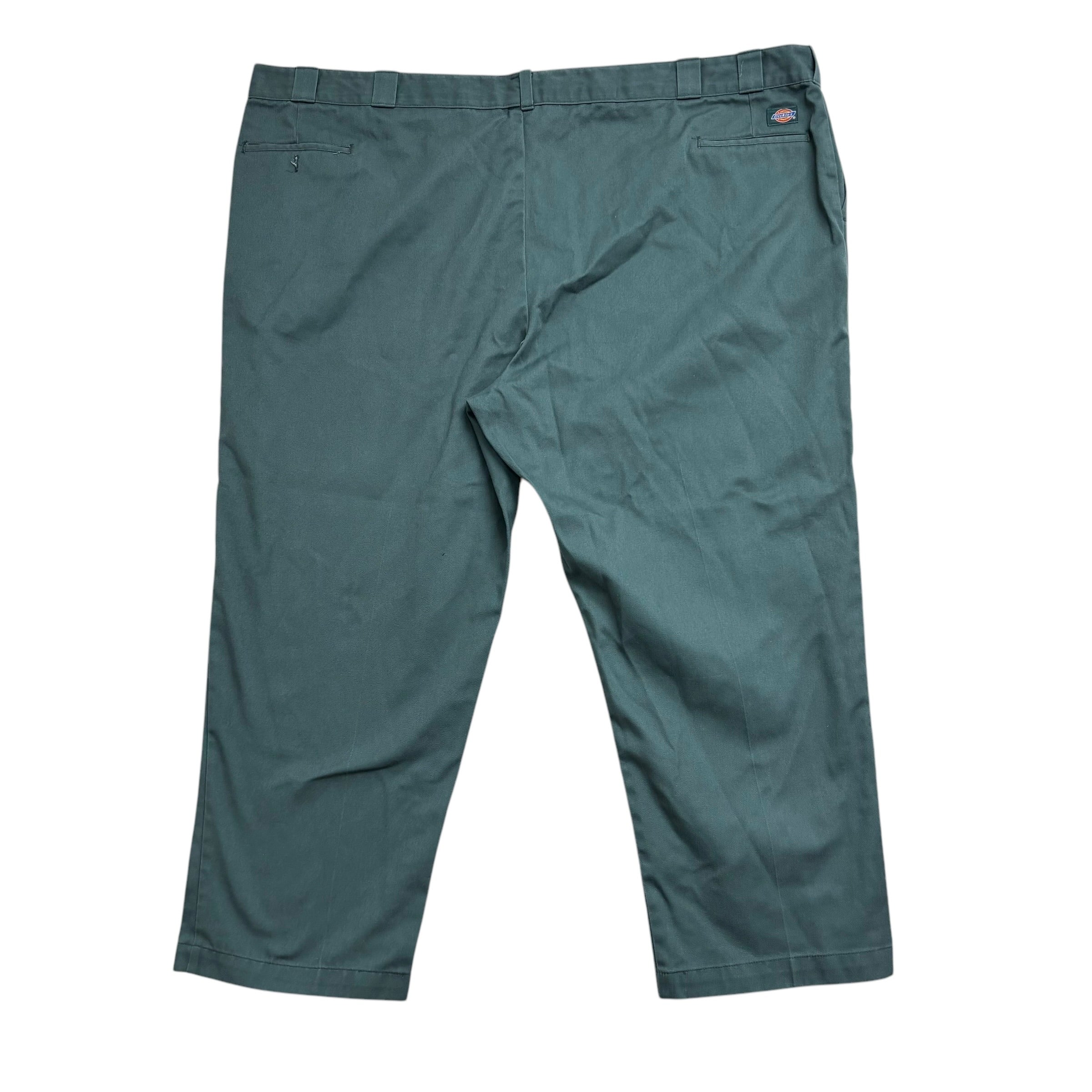 Dickies 874 Trousers W58 L30 Mens Green Pants Original Straight Fit Workwear
