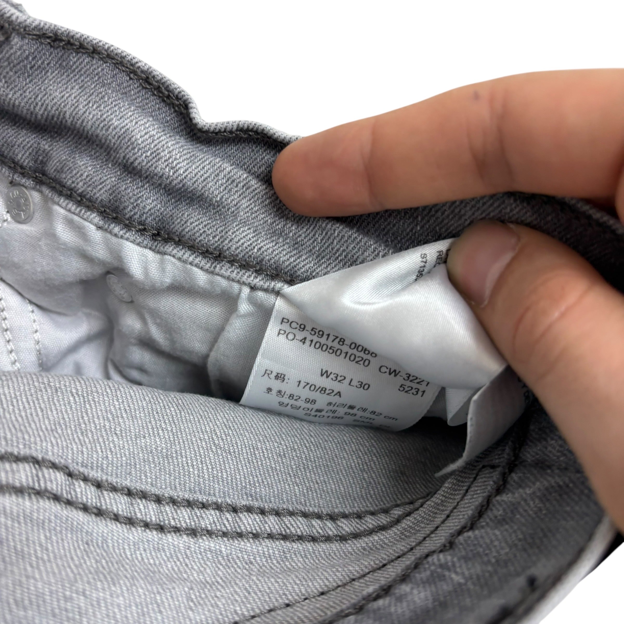 Levis Signature Jeans W32 L30 Mens Grey Slim Fit Stretch Denim