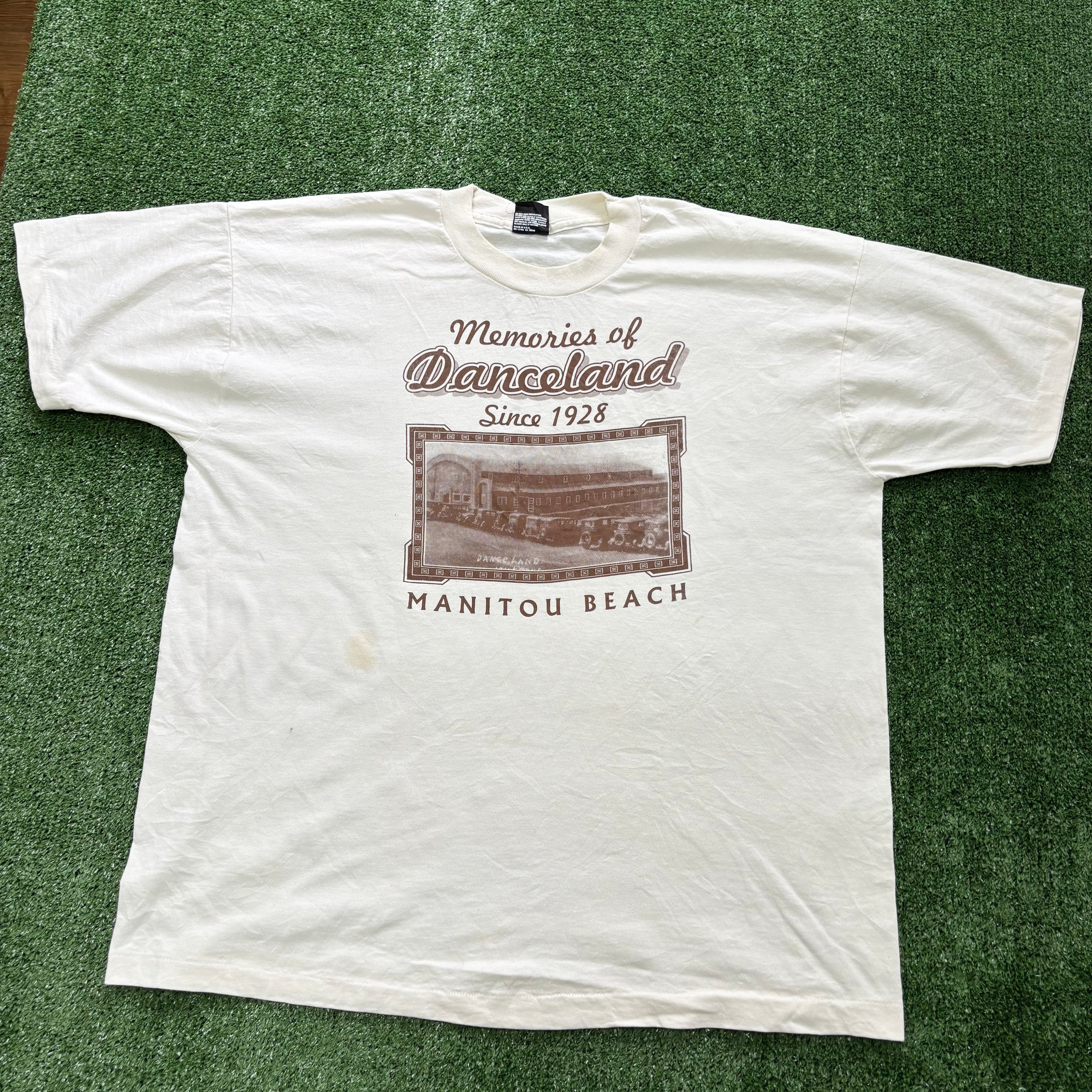 Vintage T Shirt Mens XL Beige Single Stitch Graphic Print 90s Dance (F)