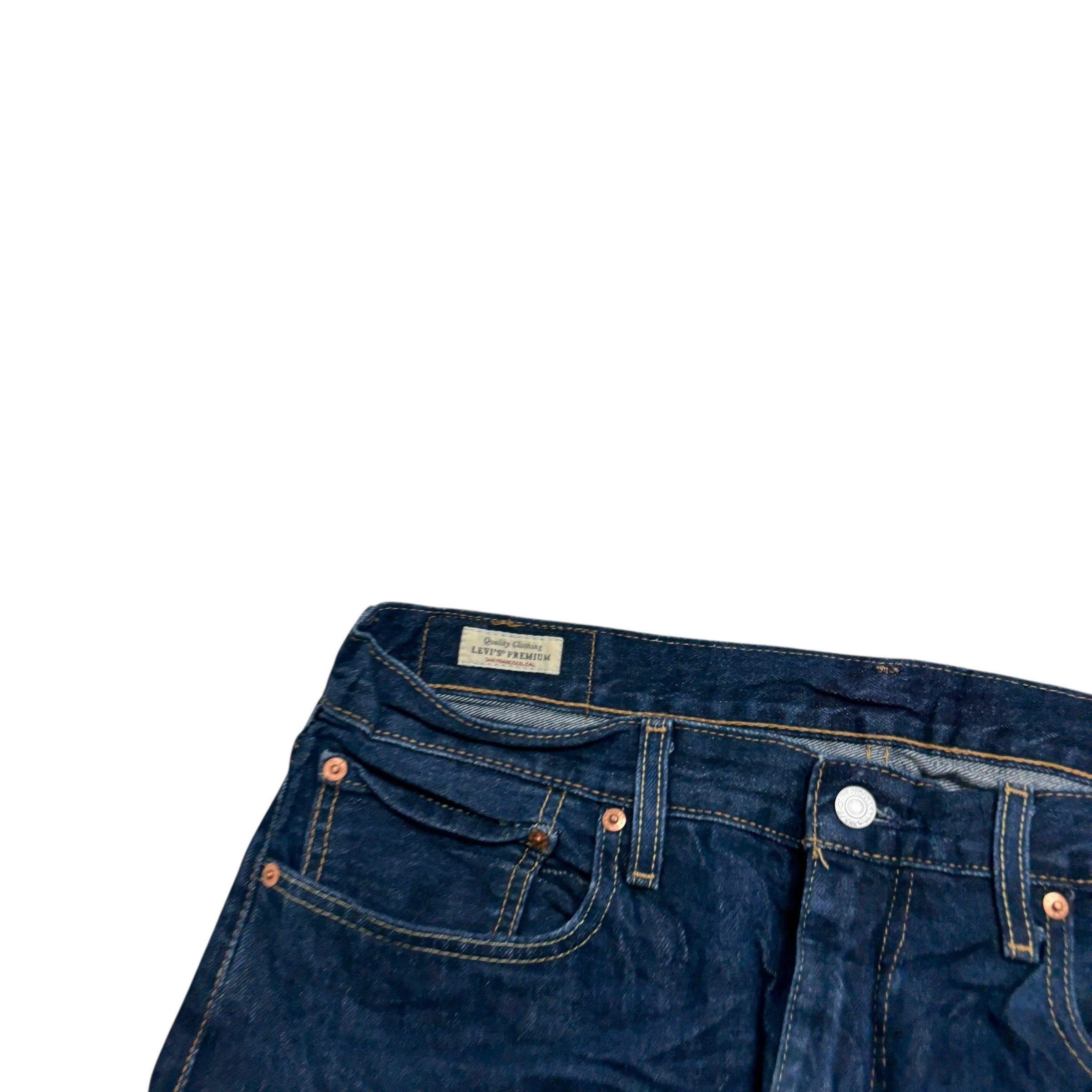 Levis 502 Jeans W36 L33 Mens Dark Blue Regular Tapered Fit Stretch Denim (E)