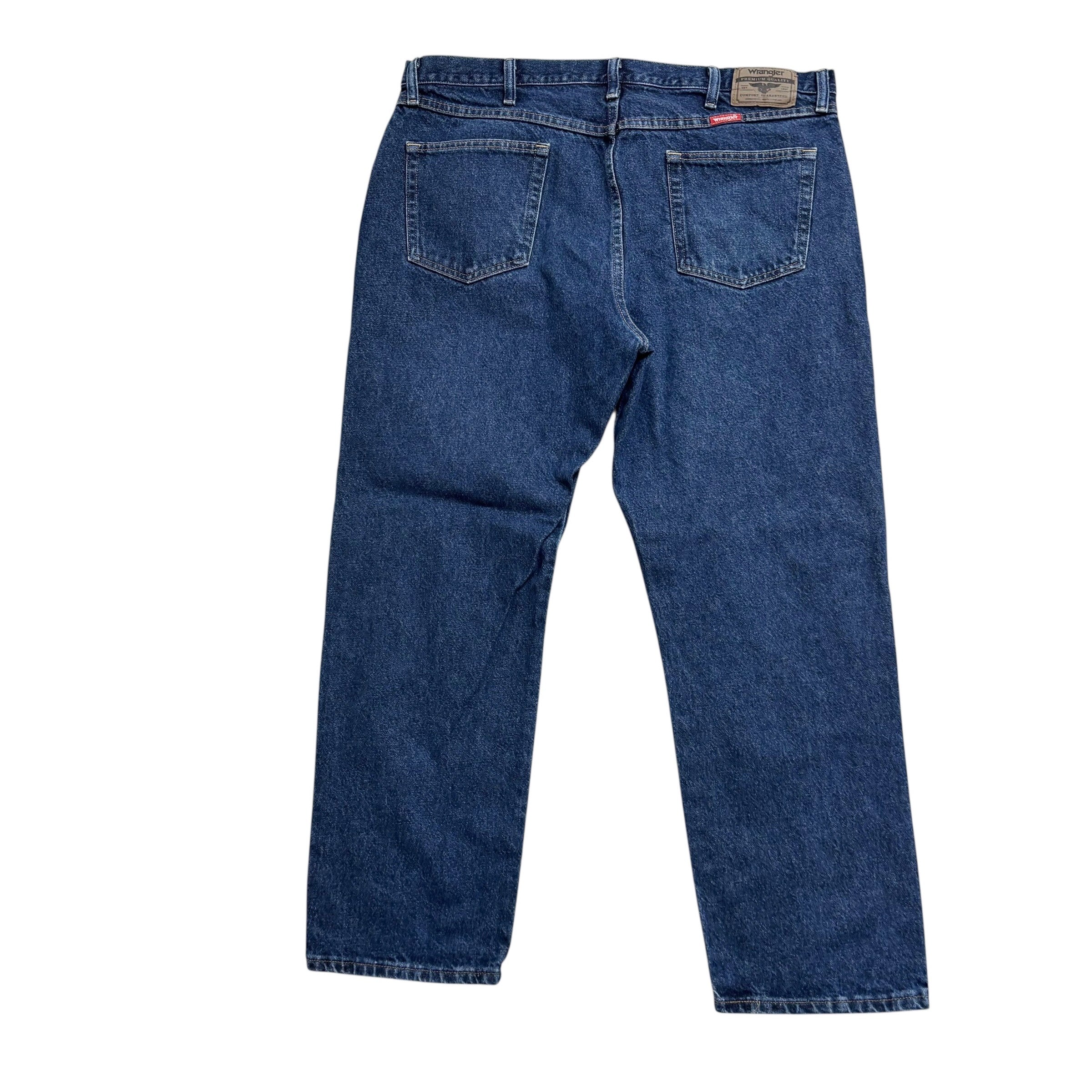 Wrangler Jeans W40 L30 Mens Dark Blue Regular Straight Fit Denim (E)