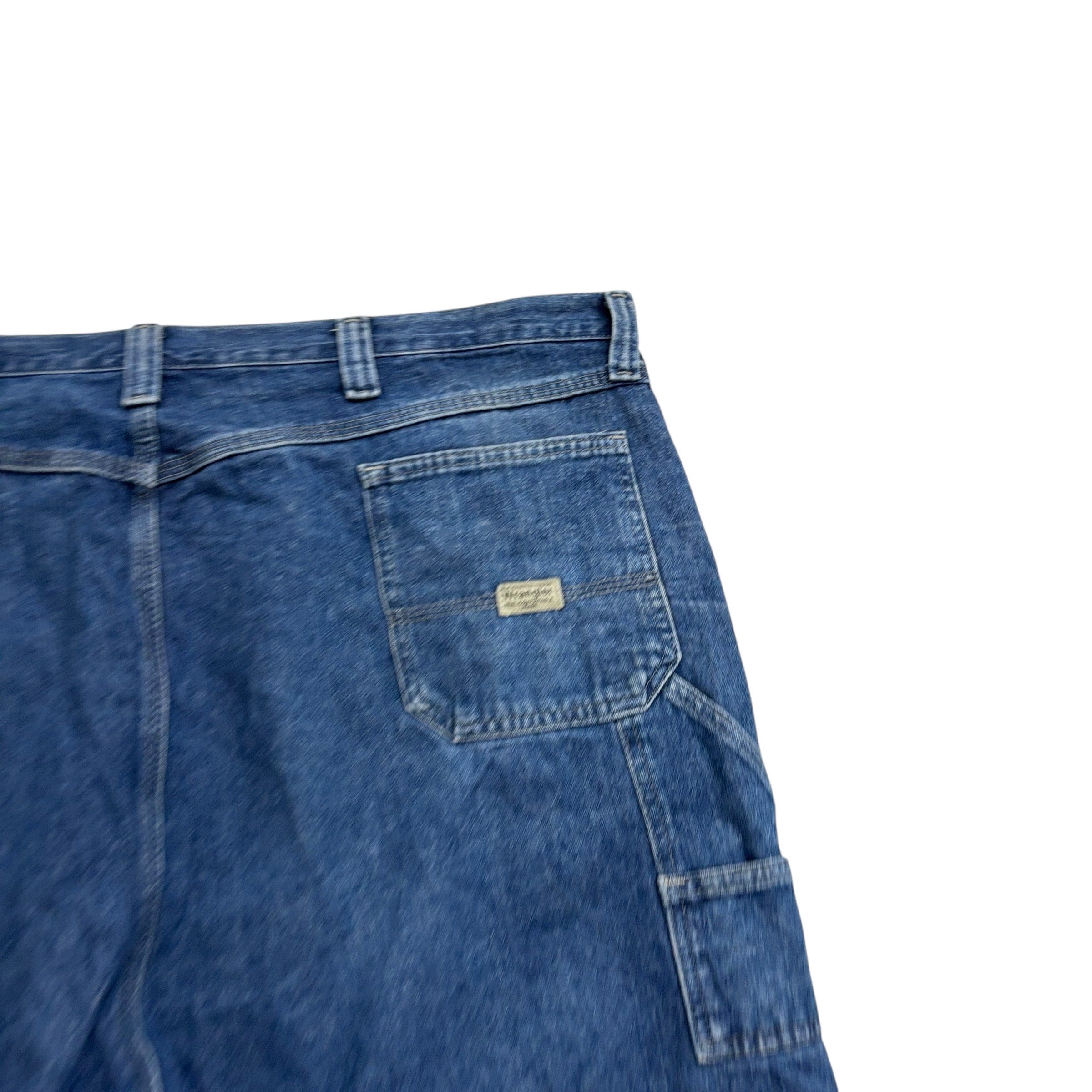 Wrangler Jorts W46 Mens Mid Blue Denim Shorts Baggy Carpenter Vintage Relaxed