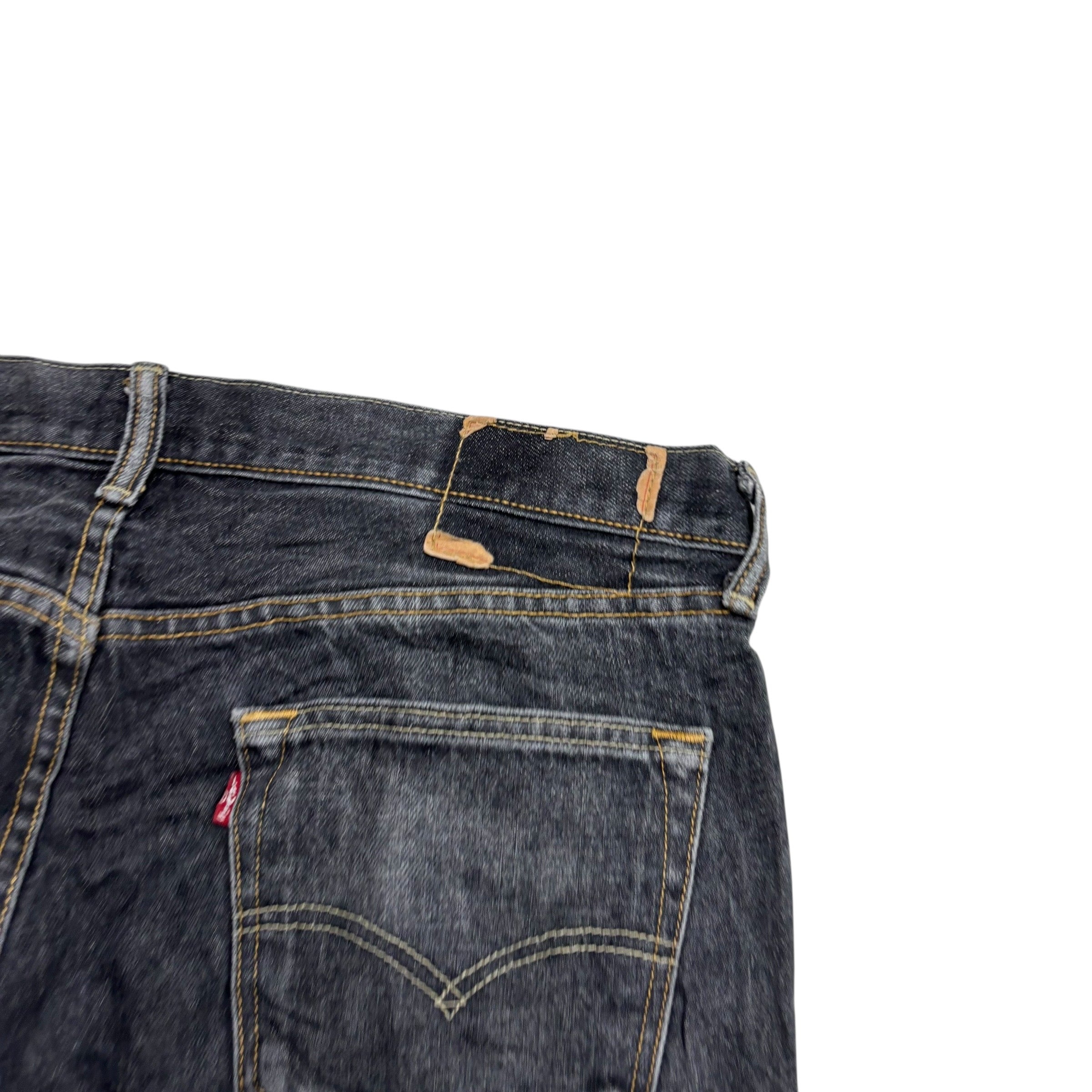 Levis 501 Jeans W35 L30 Mens Black Regular Straight Fit Denim (F)