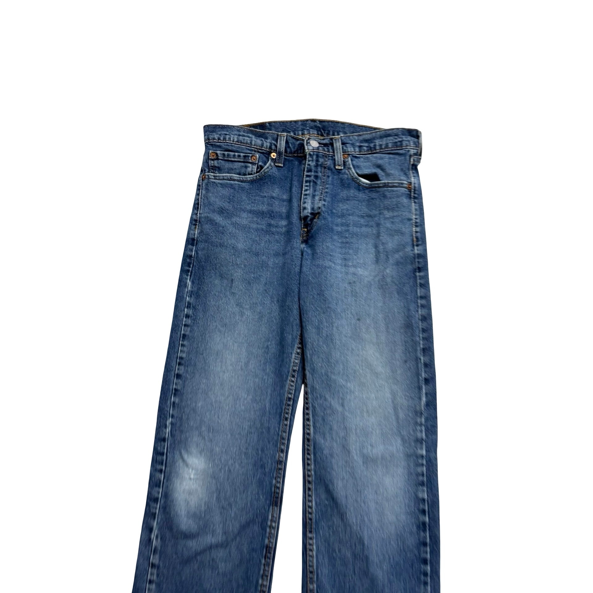 Levis 505 Jeans W30 L31 Mens Mid Blue Regular Straight Fit Stretch Denim