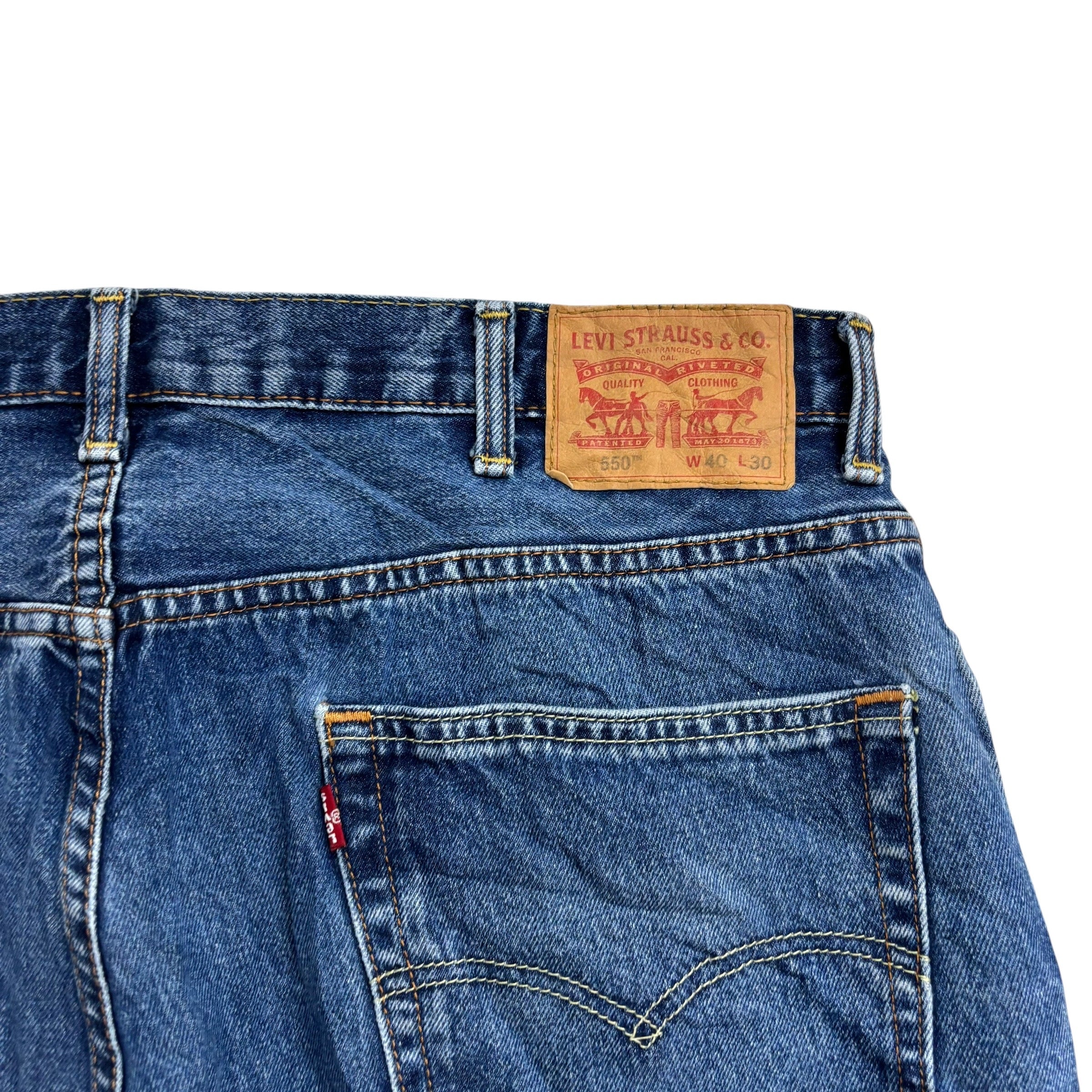 Levis 550 Jeans W40 L30 Mens Mid Blue Baggy Relaxed Straight Fit Denim (E)