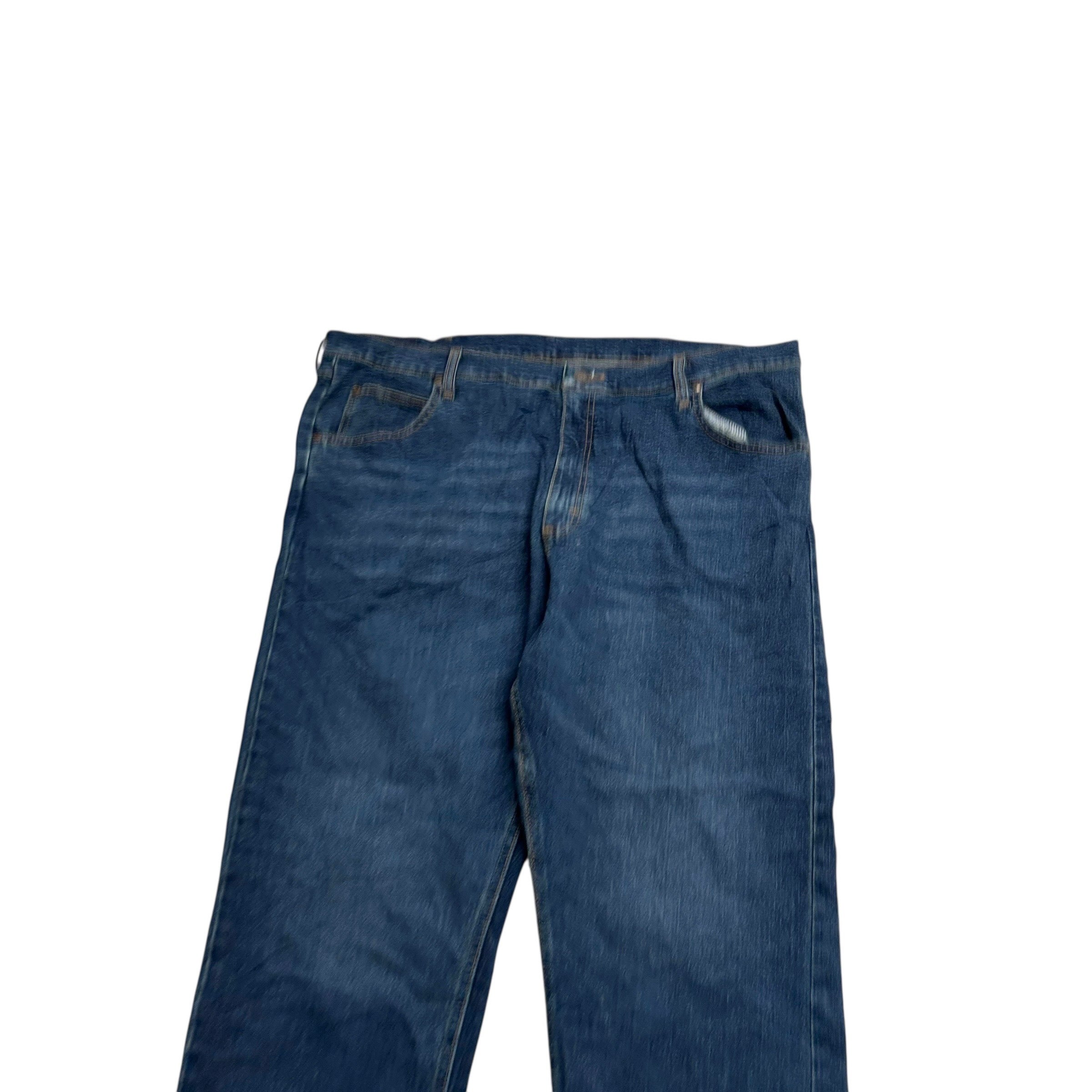 Wrangler Jeans W40 L30 Mens Dark Blue Relaxed Straight Fit Stretch Denim (E)