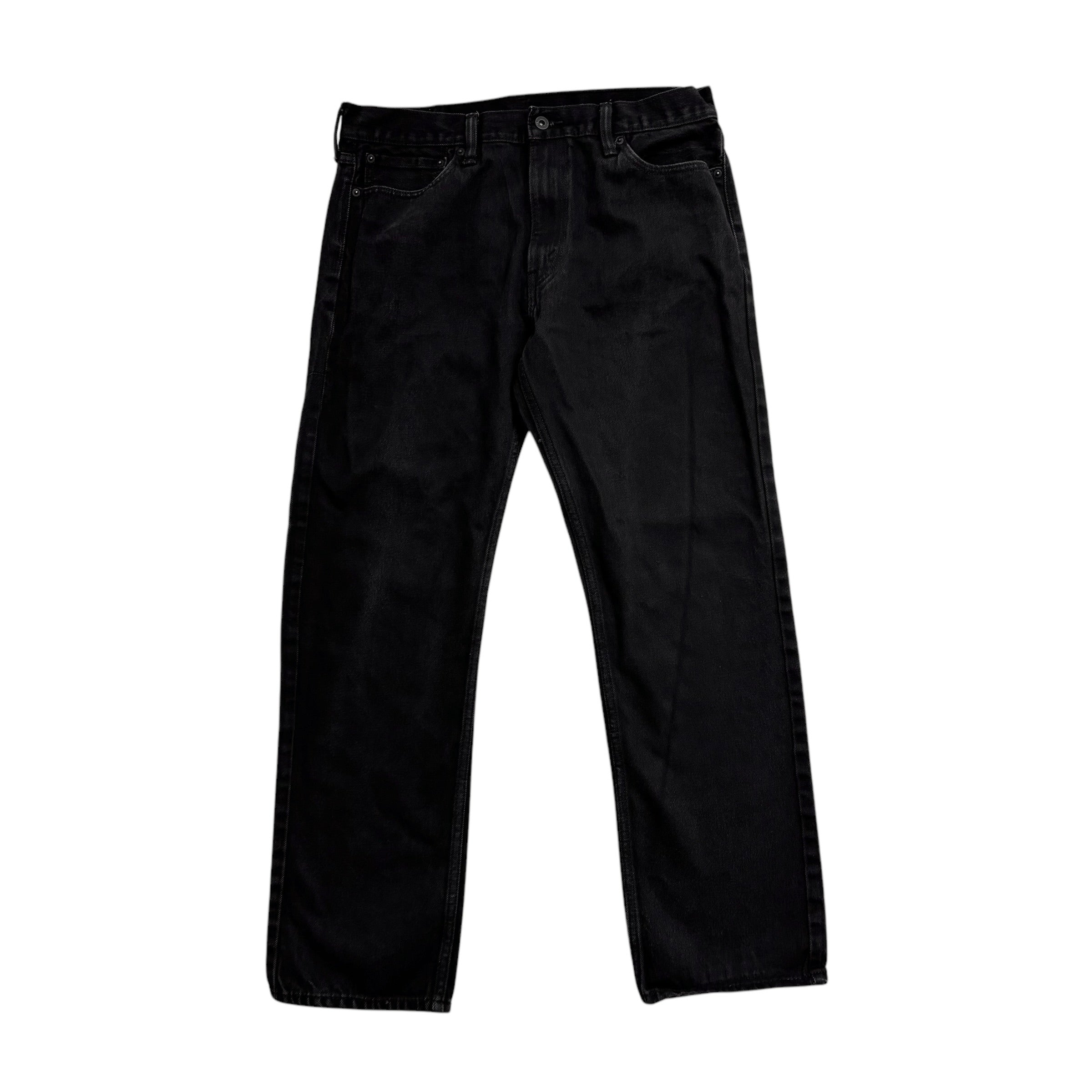 Levis 504 Jeans W36 L31 Mens Black Regular Straight Fit Denim (E)