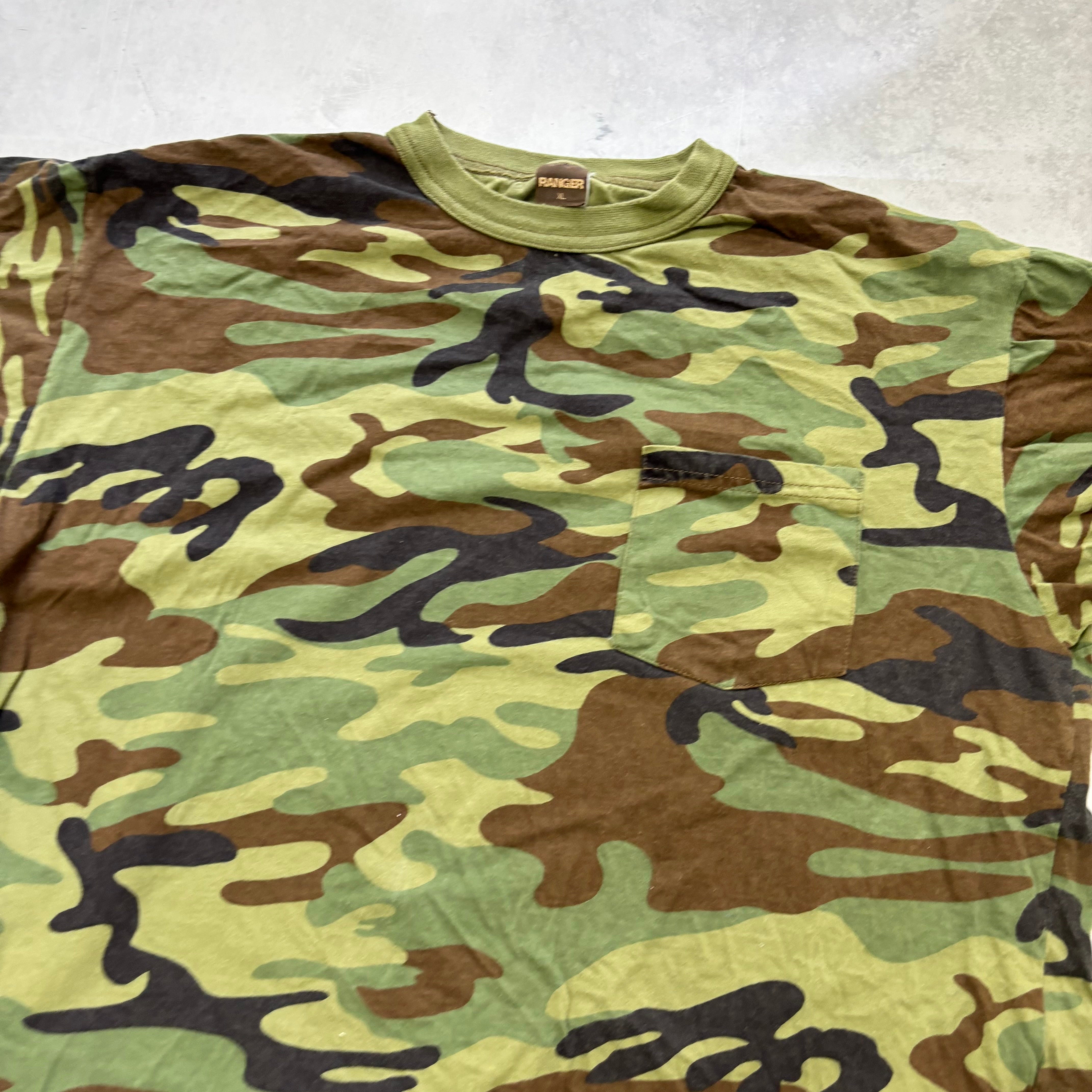Vintage Camo T Shirt Mens XL Army Desert Woodland Camouflage (E)