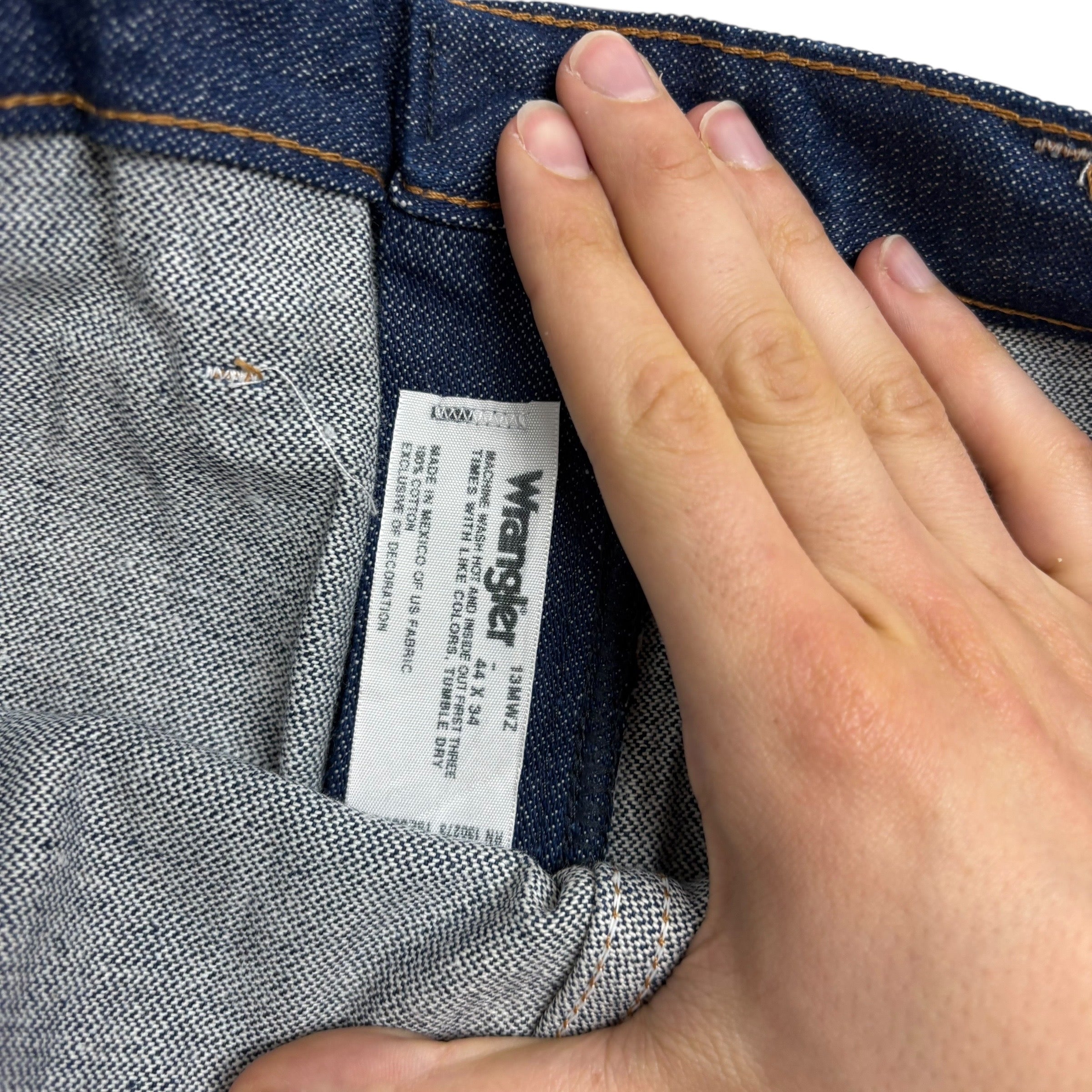 Wrangler Jeans Cowboy Cut W44 L35 Mens Dark Blue 13MWZ Original Fit Denim (E)