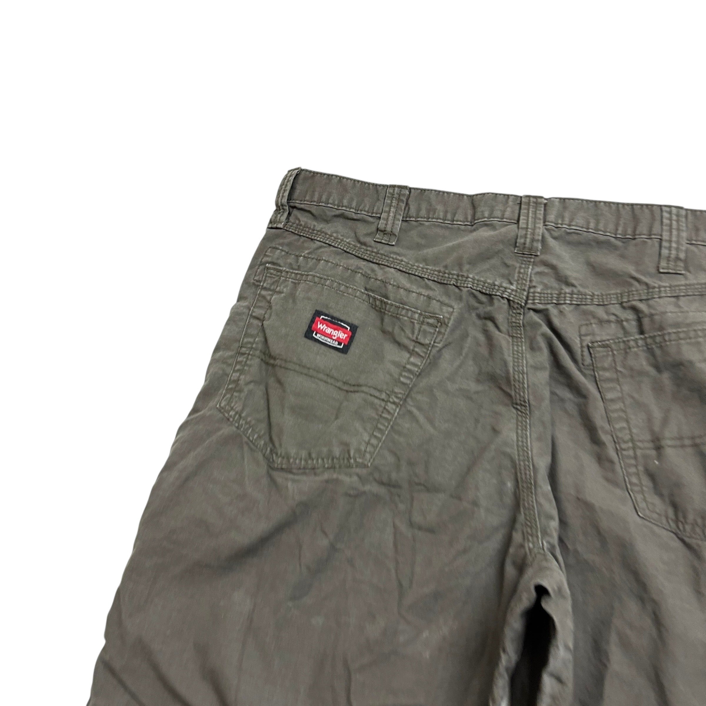 Wrangler Carpenter Pants W40 L30 Mens Green Relaxed Straight Fit Trousers (E)