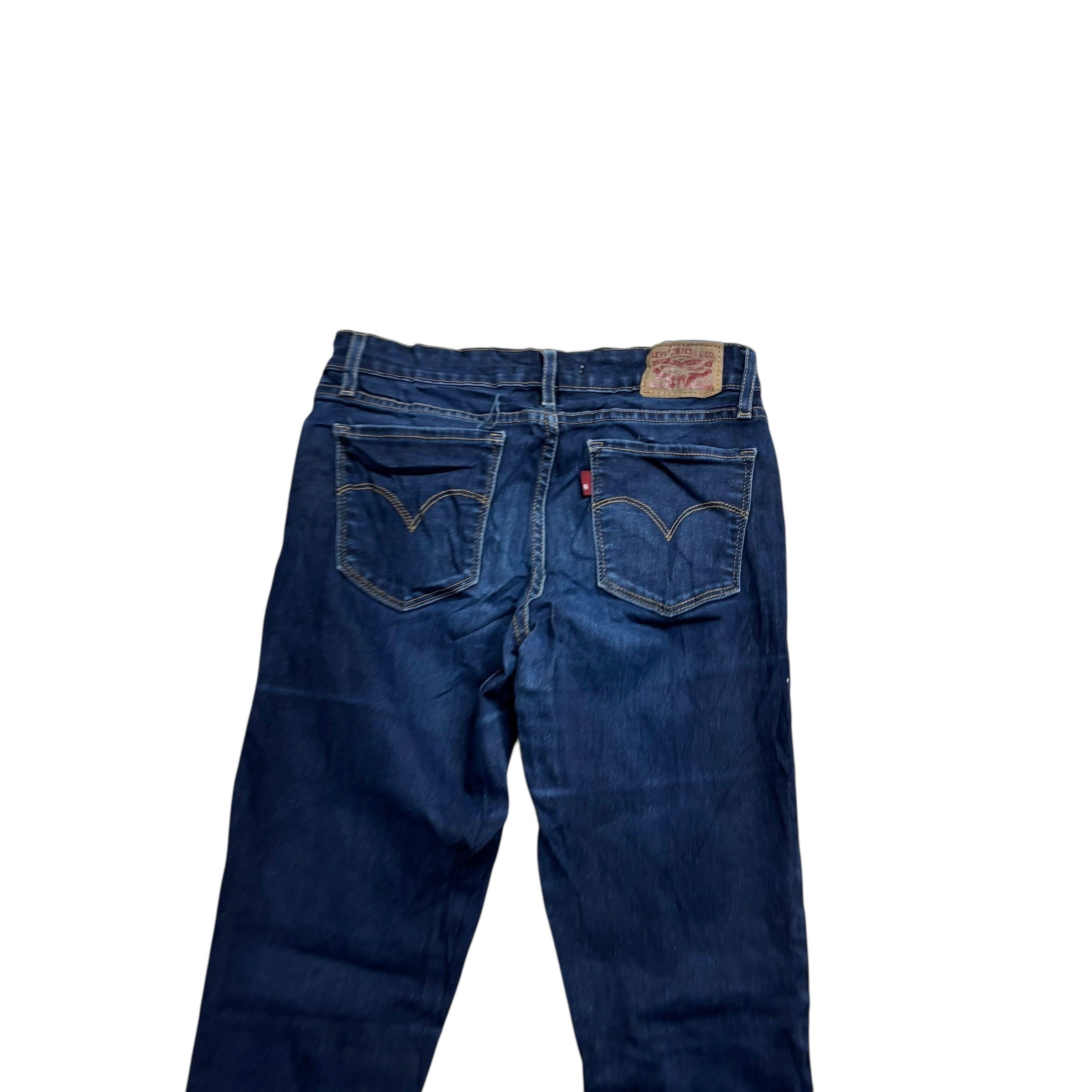 Levis Jeans W27 L33 Womens Skinny Dark Blue Stretch Denim