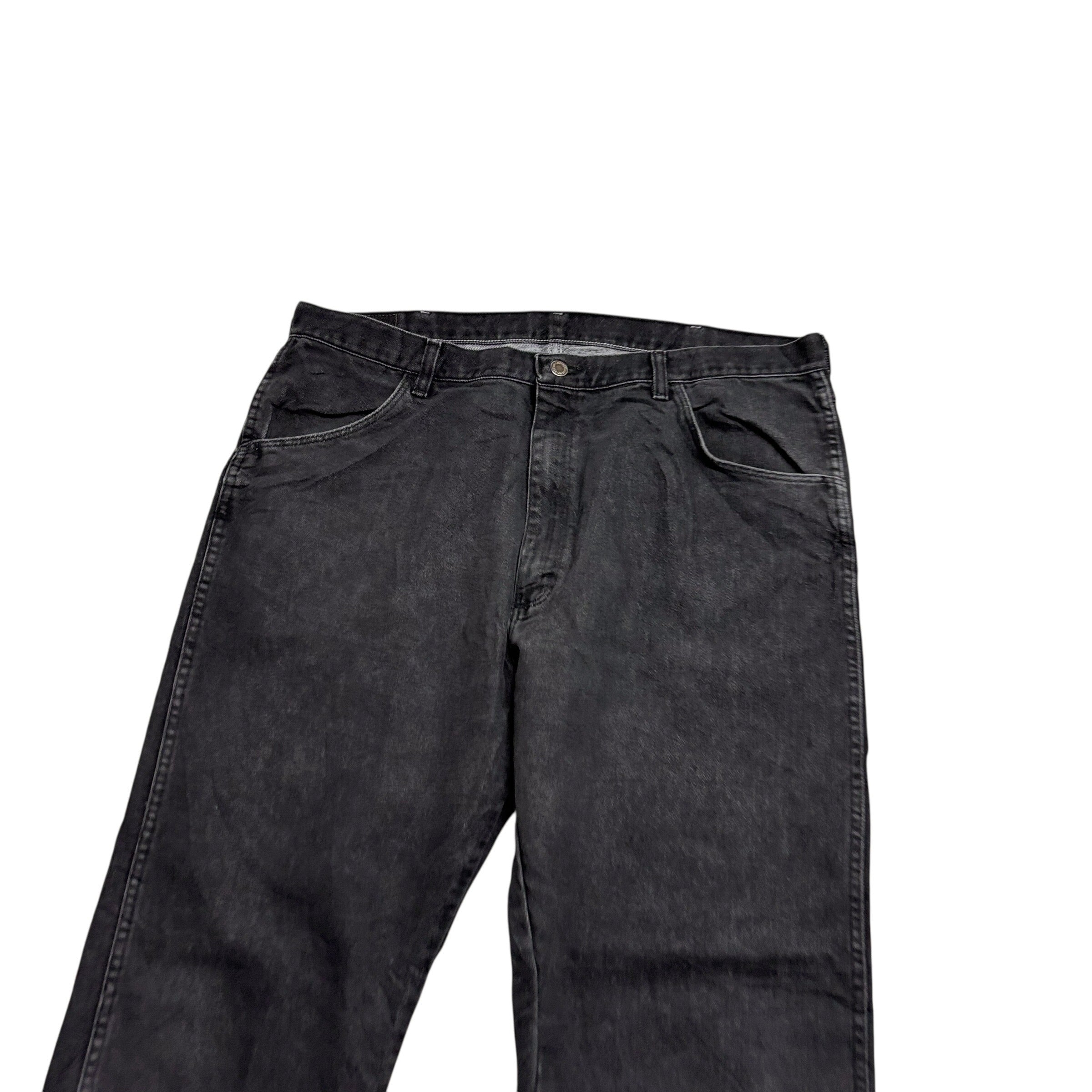 Wrangler Jeans W40 L32 Mens Black Regular Straight Fit Vintage Denim (E)