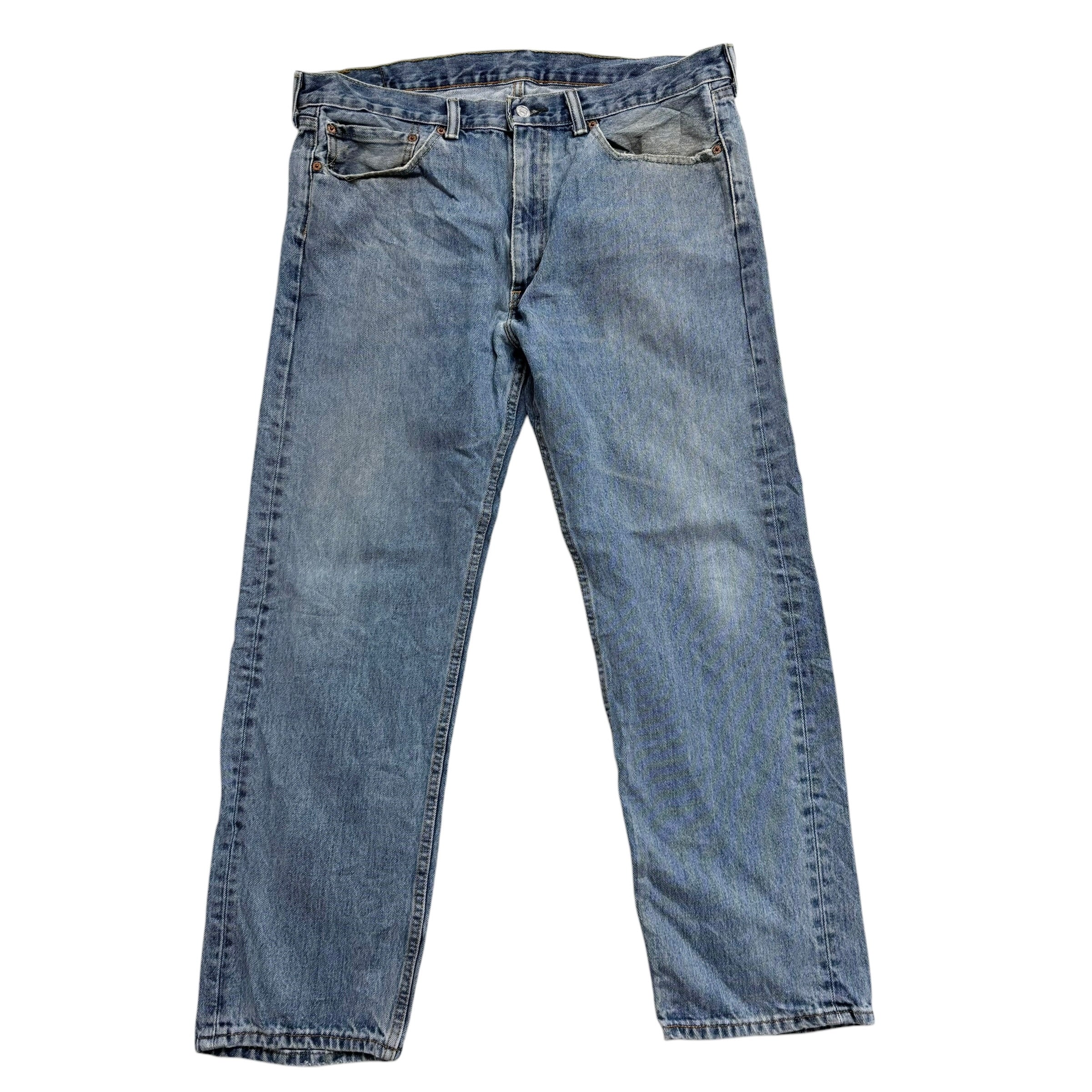 Levis 505 Jeans W36 L30 Mens Light Blue Regular Straight Fit Denim