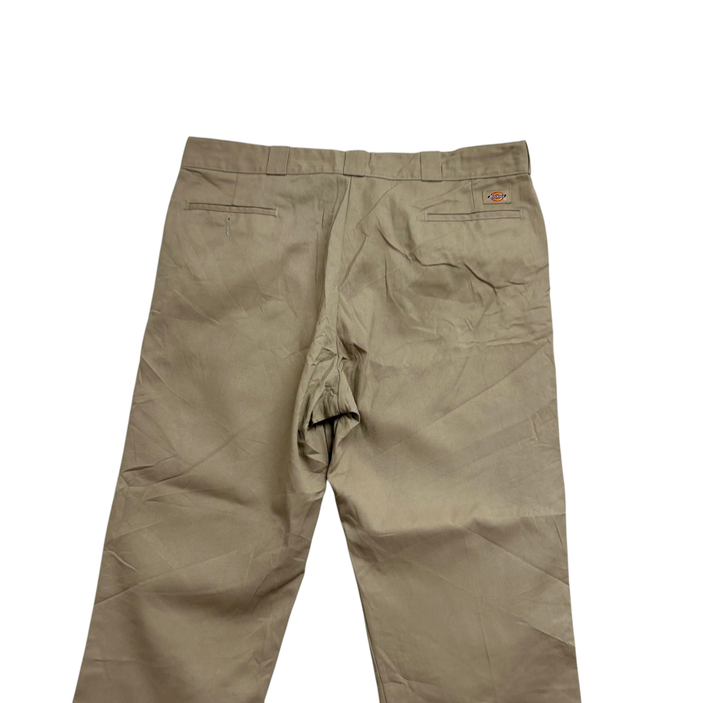 Dickies 874 Trousers W42 L29 Mens Beige Pants Original Straight Fit Workwear