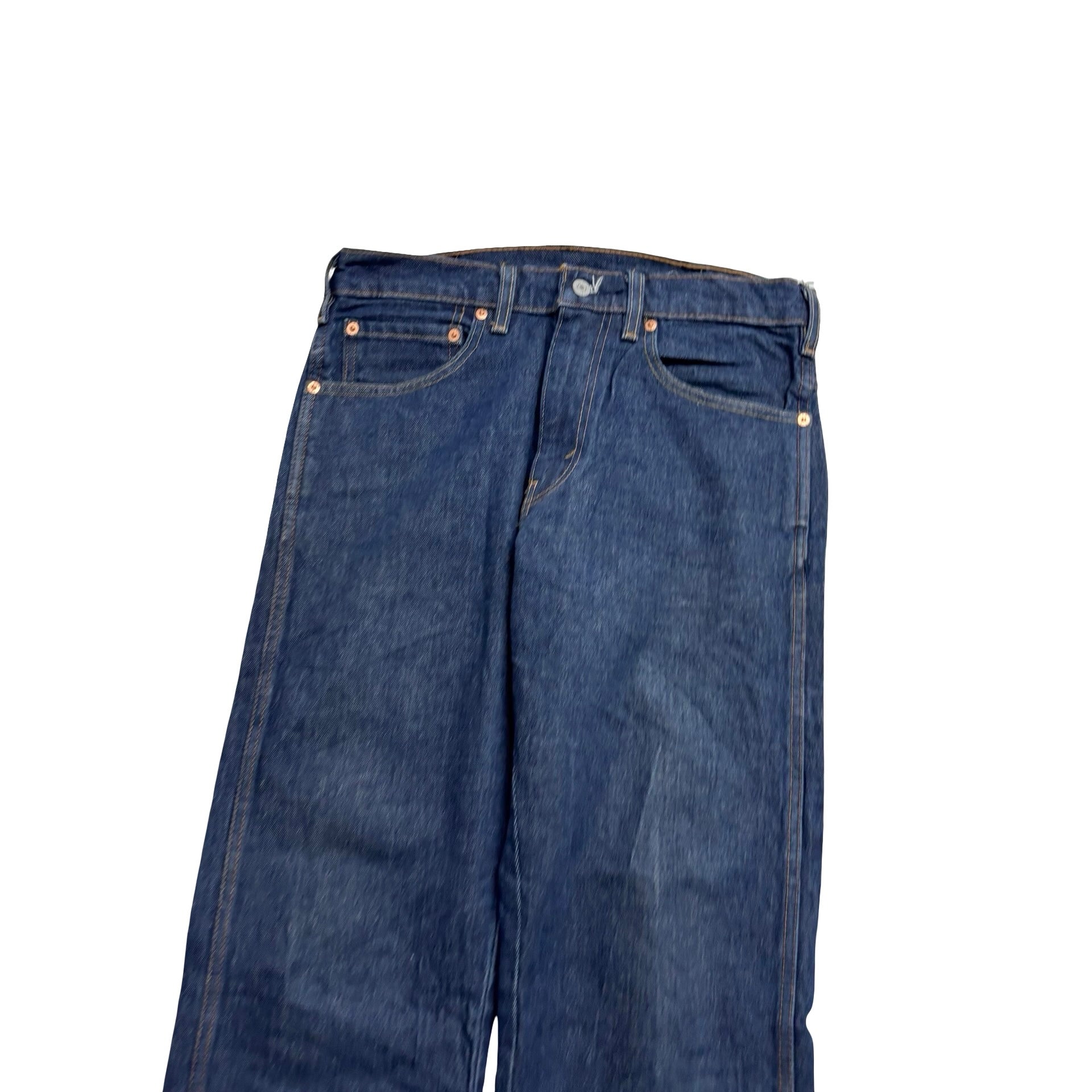 Levis Jeans W32 L34 Mens Dark Blue Western Regular Straight Stretch Denim (E)