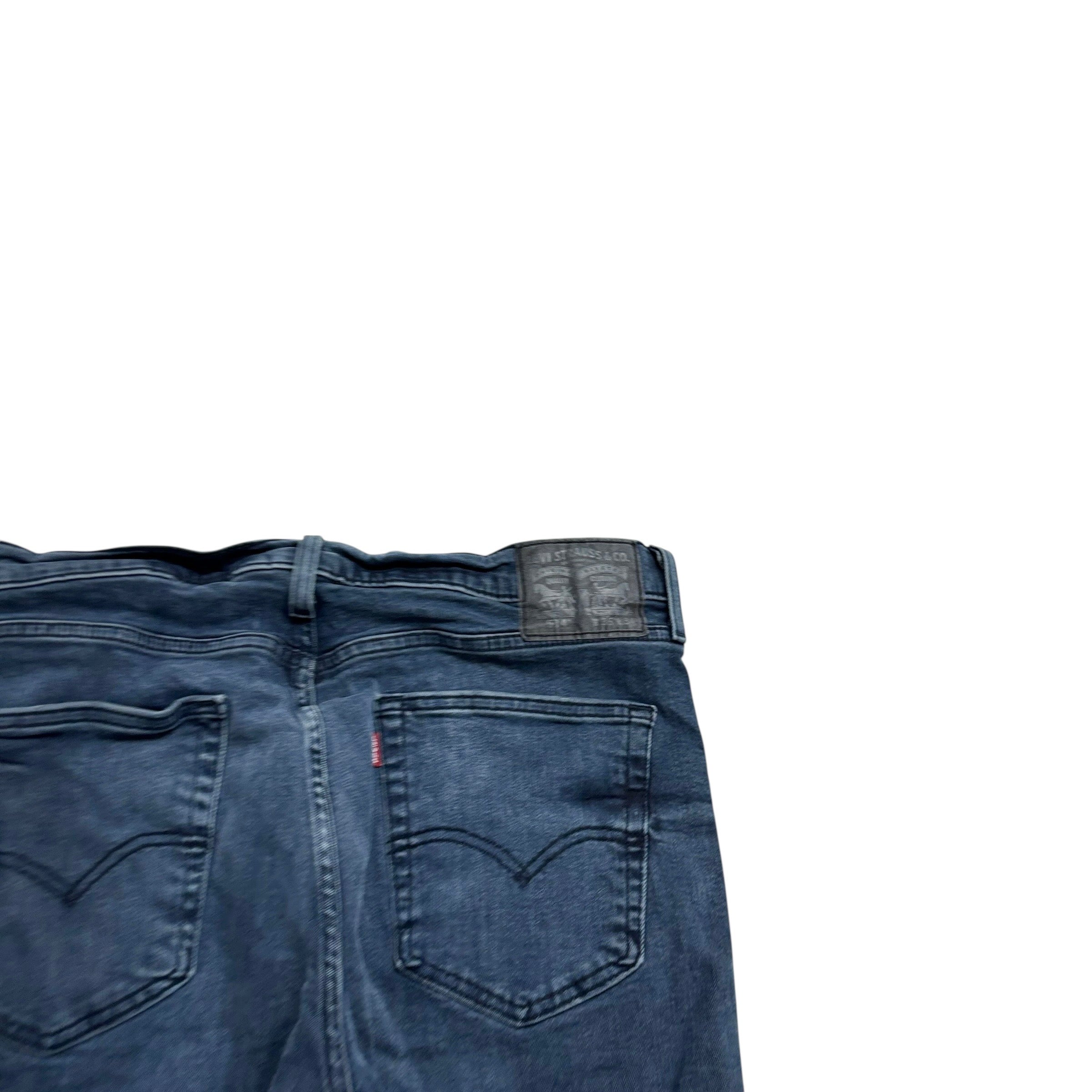 Levis 514 Jeans W36 L34 Mens Navy Blue Regular Straight Fit Stretch Denim (E)