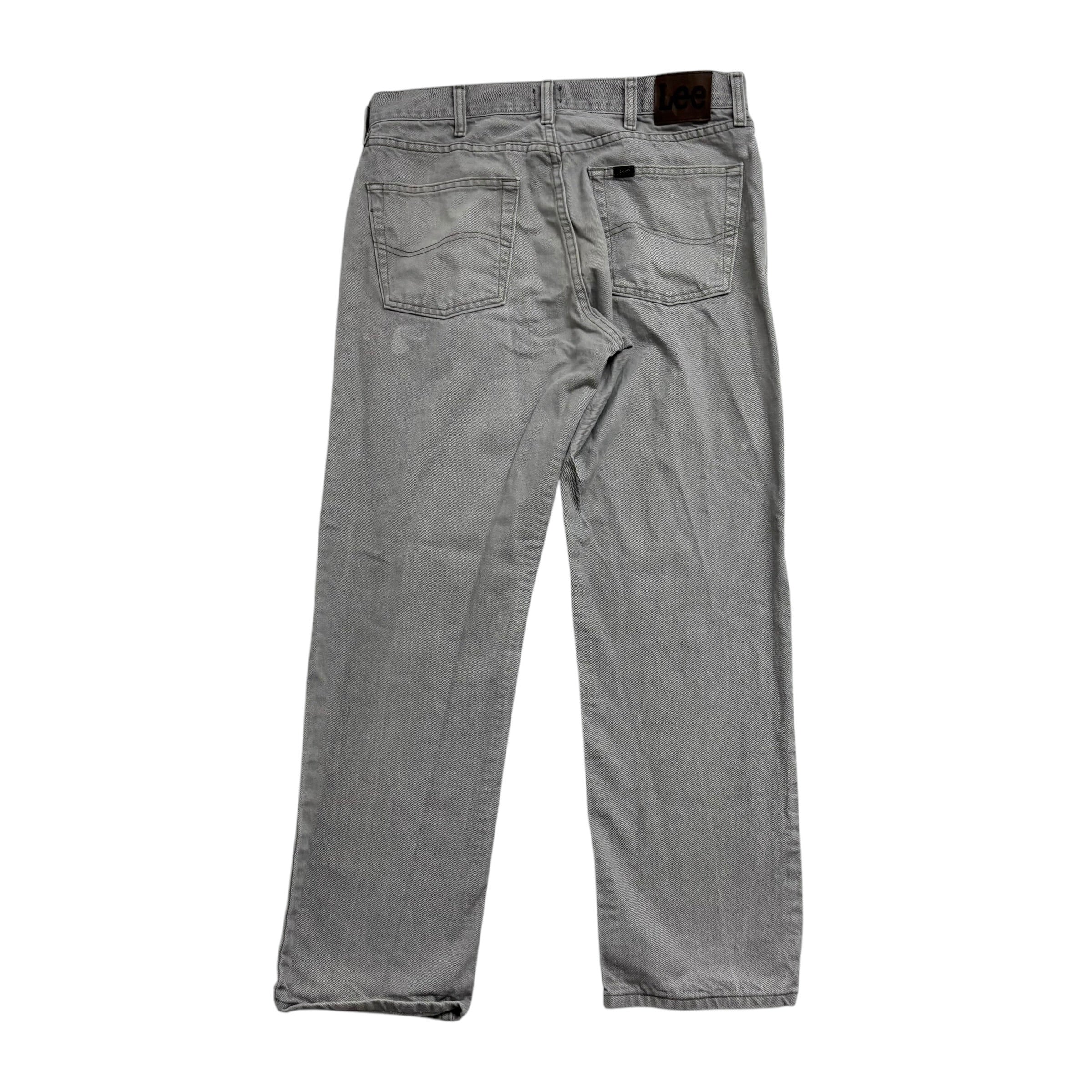 Lee Jeans W34 L29 Mens Regular Straight Fit Grey Denim