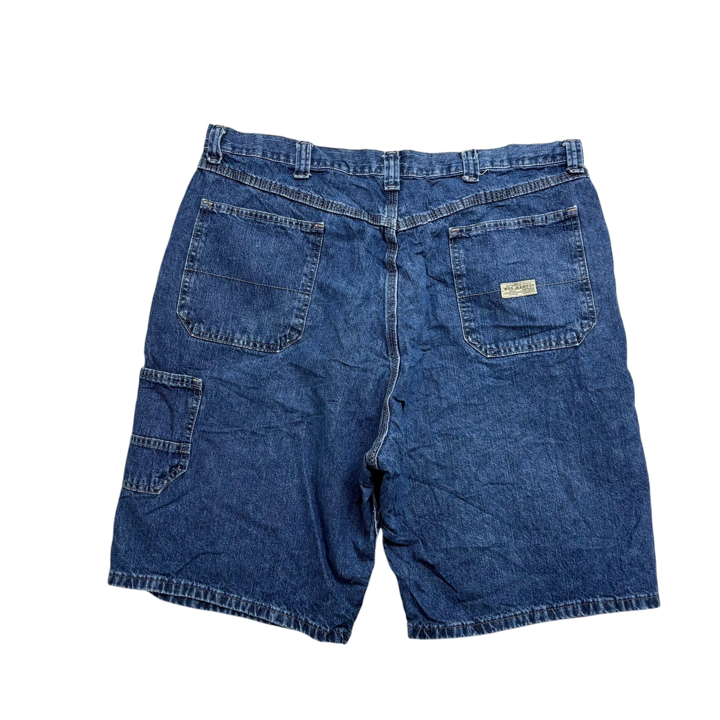 Vintage Wrangler Jorts W38 Mens Mid Blue Denim Shorts Baggy Carpenter (E)