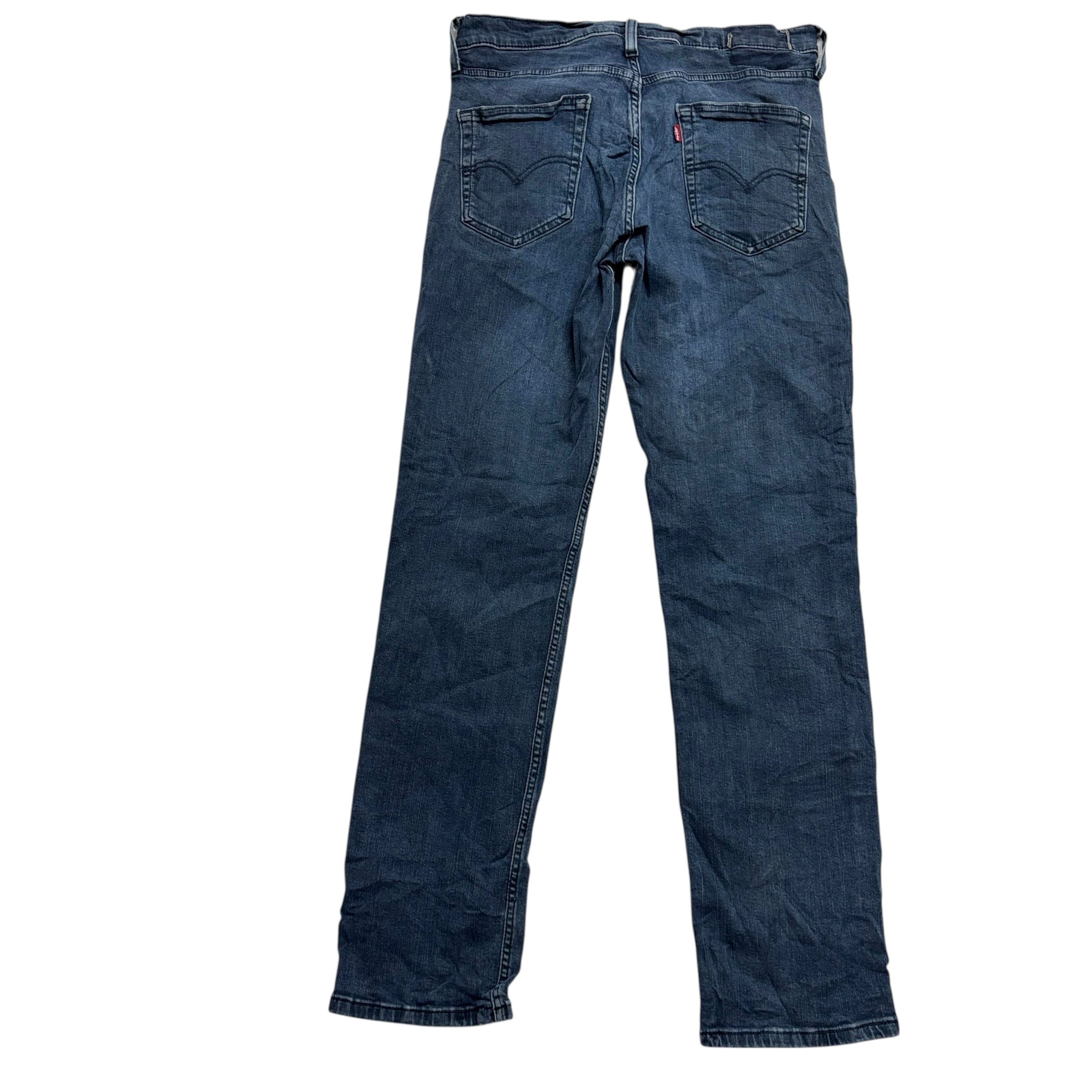 Levis 514 Jeans W32 L34 Mens Navy Blue Slim Straight Fit Stretch Denim (F)