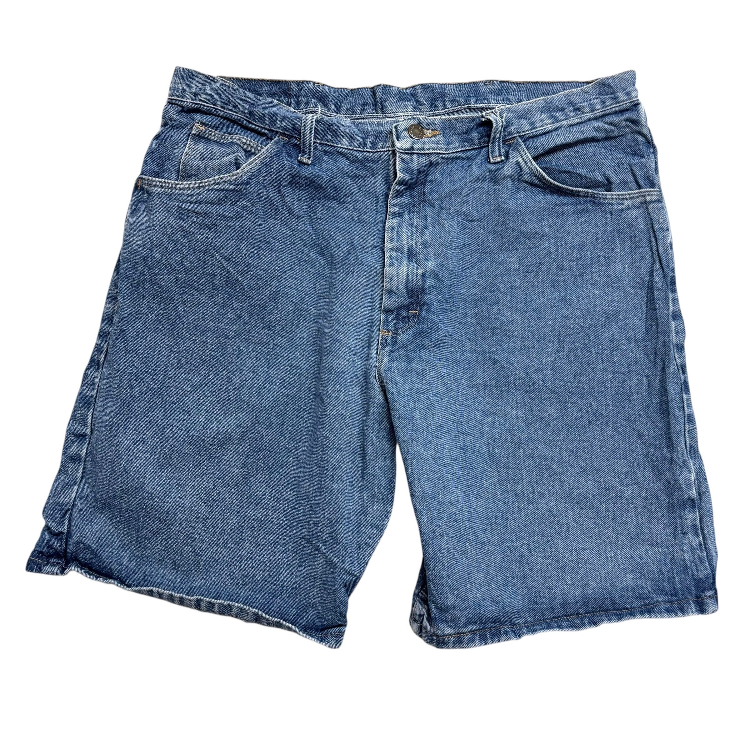 Wrangler Baggy Jorts W38 Mens Denim Shorts Mid Blue Relaxed Fit (E)
