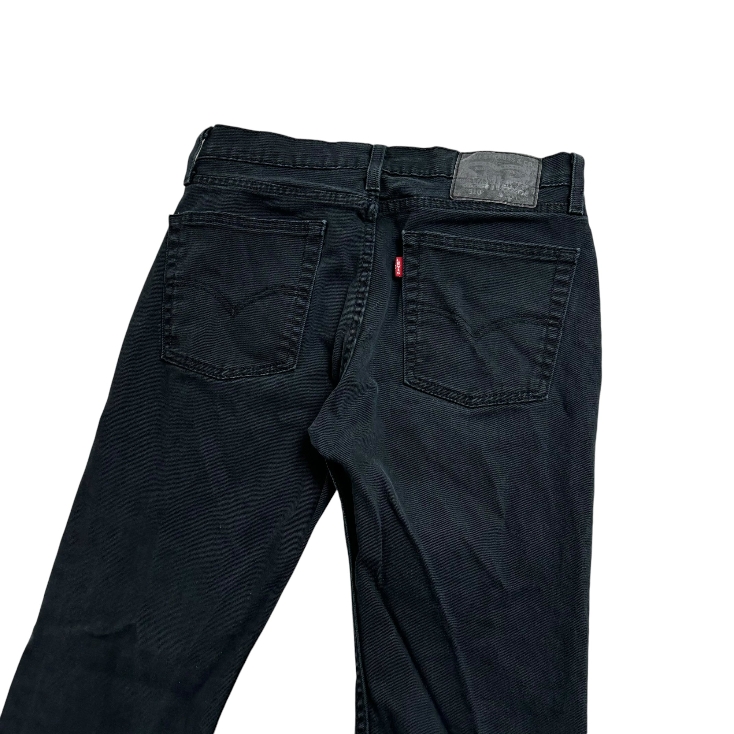 Levis 510 Jeans W29 L28 Mens Black Skinny Fit Stretch Denim