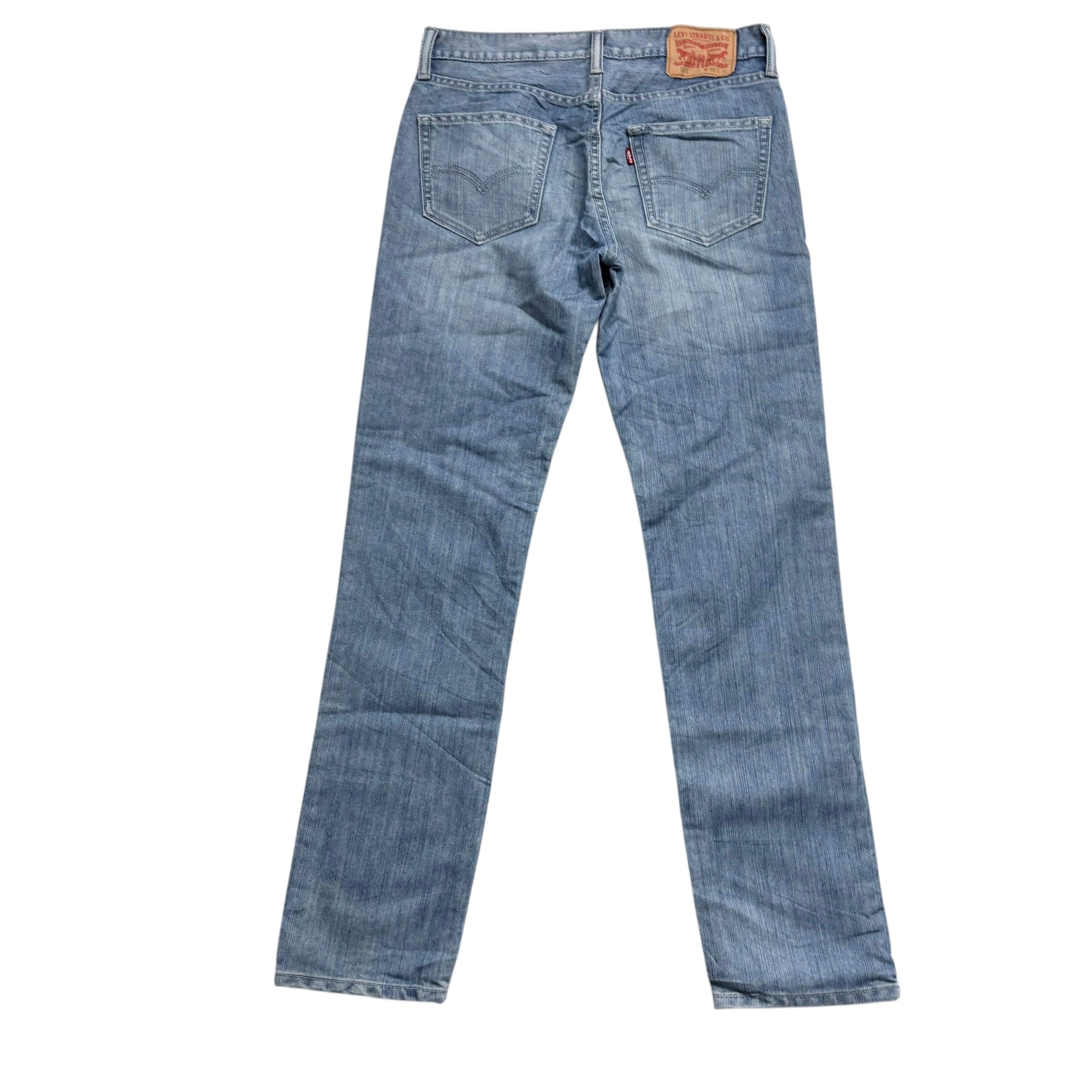 Levis 511 Jeans W30 L32 Mens Mid Blue Slim Fit Denim (E)