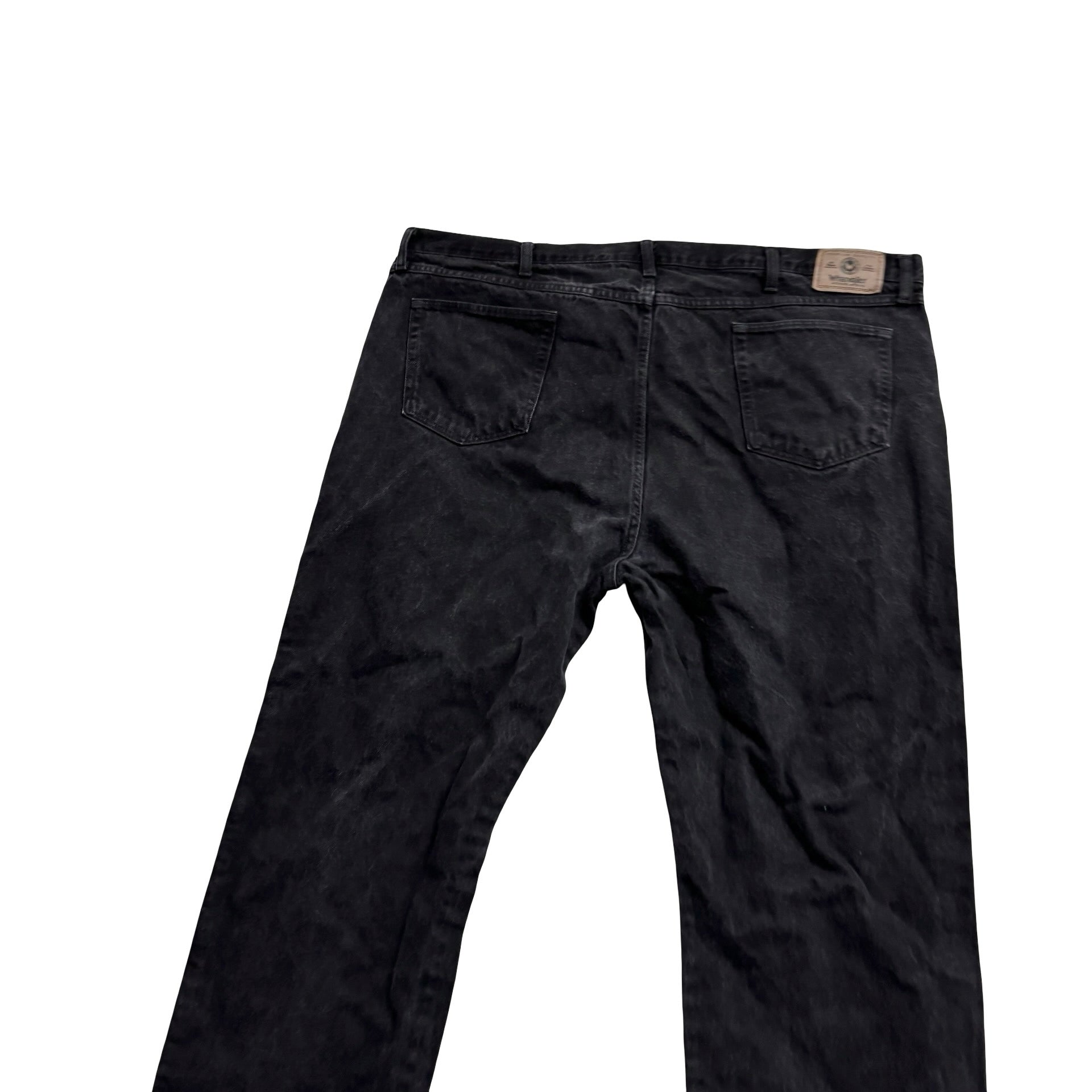 Wrangler Jeans W46 L30 Mens Black Regular Straight Fit Denim (E)