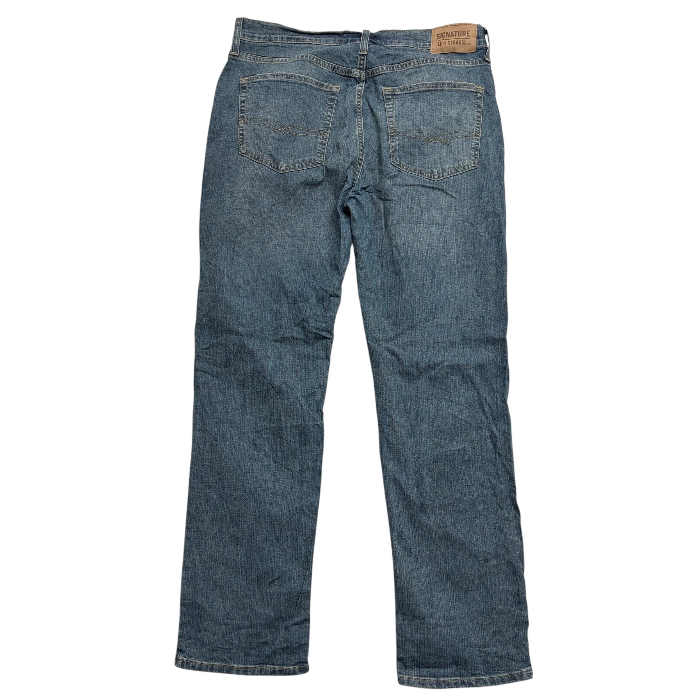 Levis Signature Jeans W36 L32 Mens Dark Blue Regular Straight Fit Stretch (E)